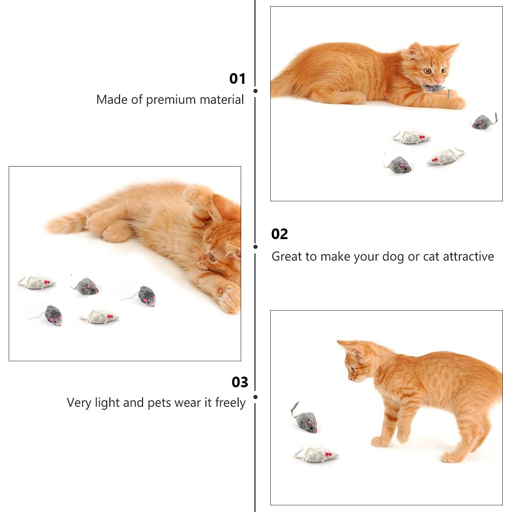 ULTECHNOVO 12pcs Interactive Cat Toys - Plush Mouse & Rabbit Simulation Toys for Indoor Cats & Small Dogs - Fun Chewable Toothbrush Design - Perfect for Playtime, Training & Stress Relief