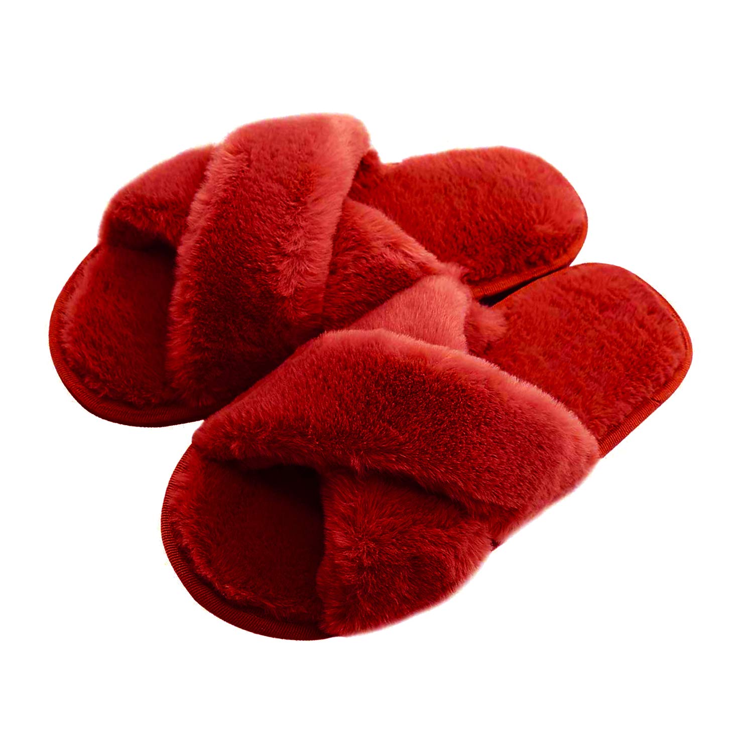 Cozy Women's Fuzzy Slippers - Soft Faux Fur Cross Band Slide Sandals with Leopard Print, Warm Open-Toe House Shoes for Indoor Comfort | Perfect for Lounging, Relaxing at Home & Cold Winter Nights