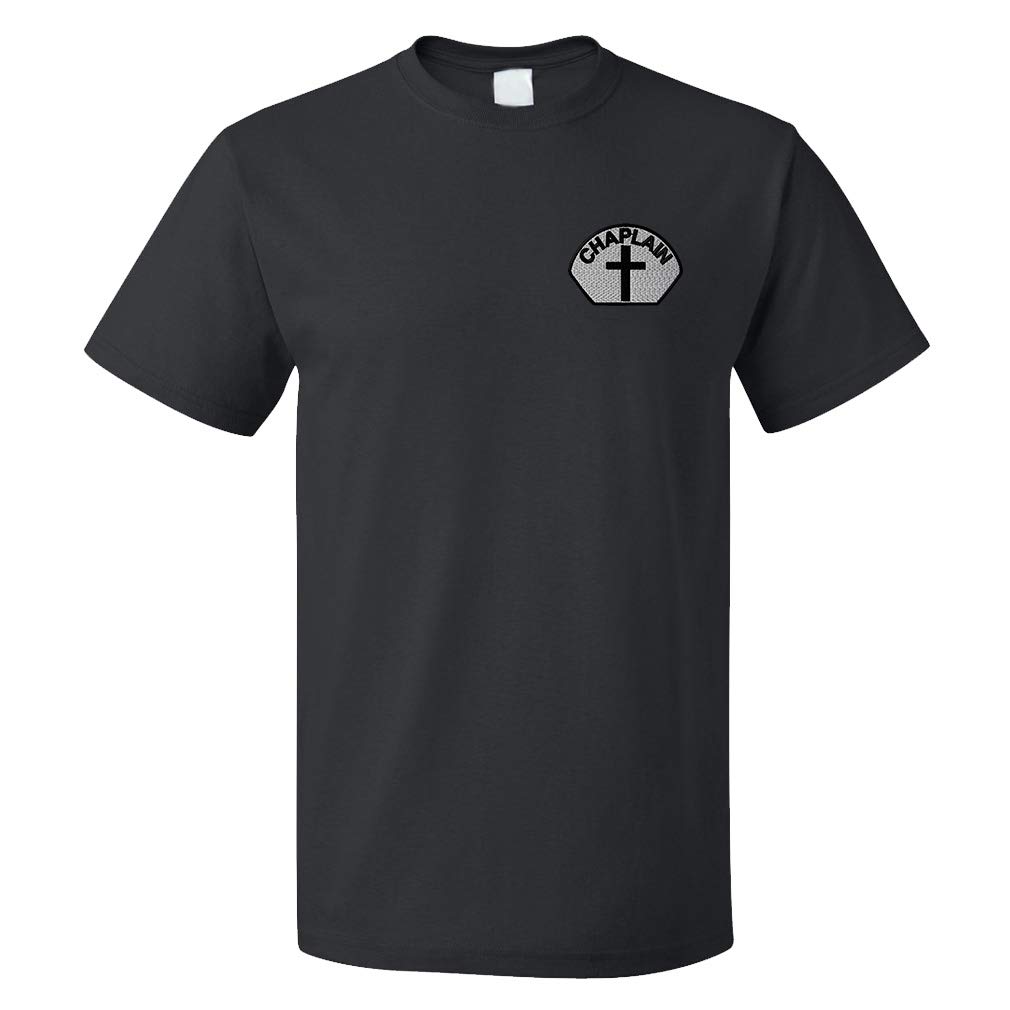 Funny Graphic T-Shirts for Men - Chaplain Cross Sign Cotton Tee | Casual Wear & Gifts for Church Events