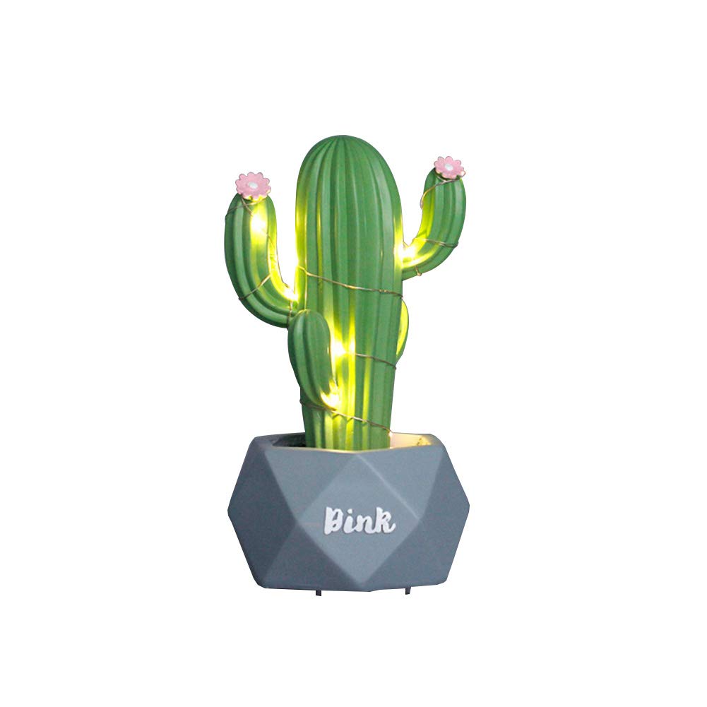 SONGBIRDTH Cute Cactus LED Night Light - Dimmable Table Lamp for Bedroom, Nursery, Kids Room Decor | Perfect Gift for Home, Birthday & Christmas | Warm White Glow for Relaxing Ambience