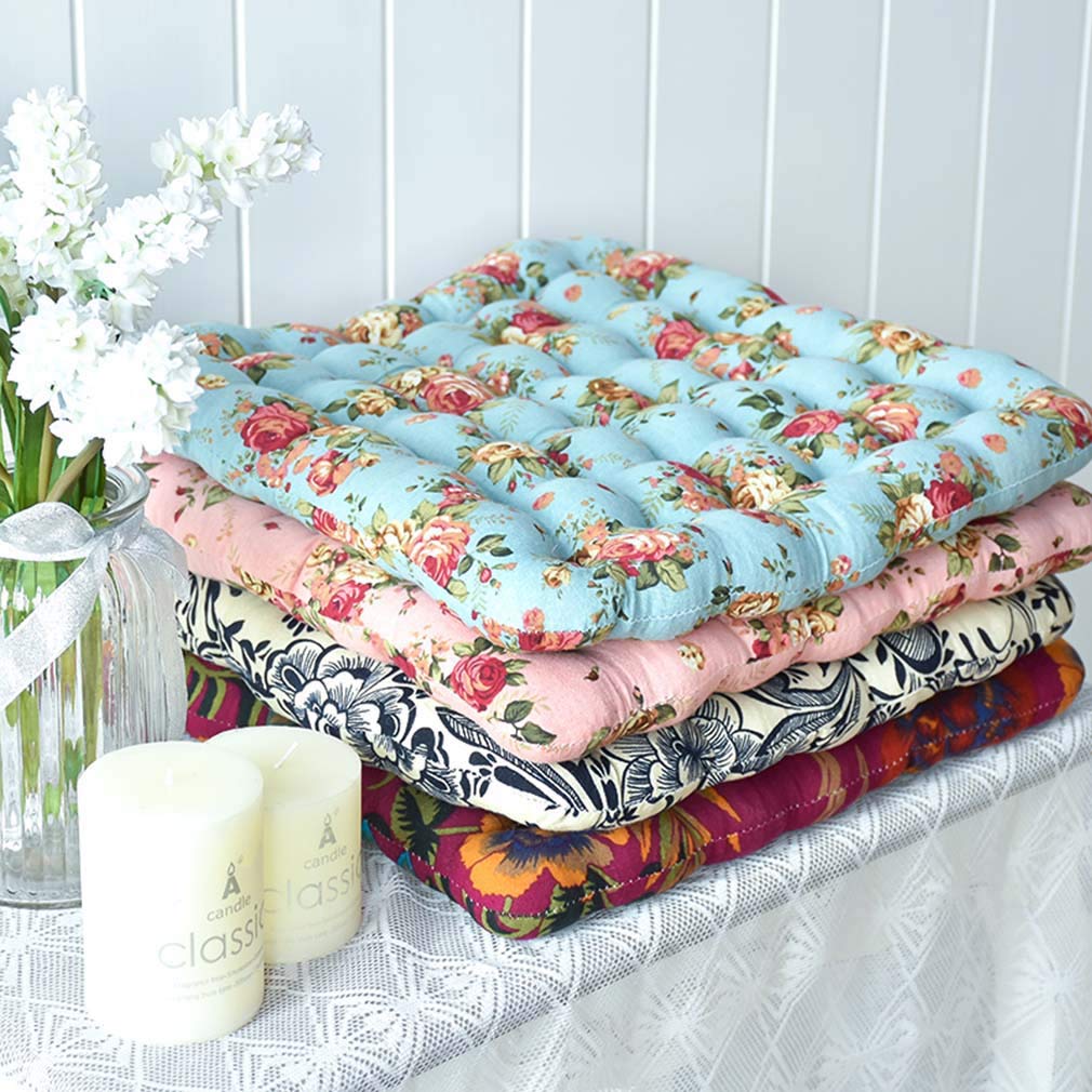 Bohemian Style Square Cotton Chair Pad Cushion - Comfortable Dining & Outdoor Furniture Seat Cushion, Floor Pillow for Tatami, Patio, Garden and Living Room Decor
