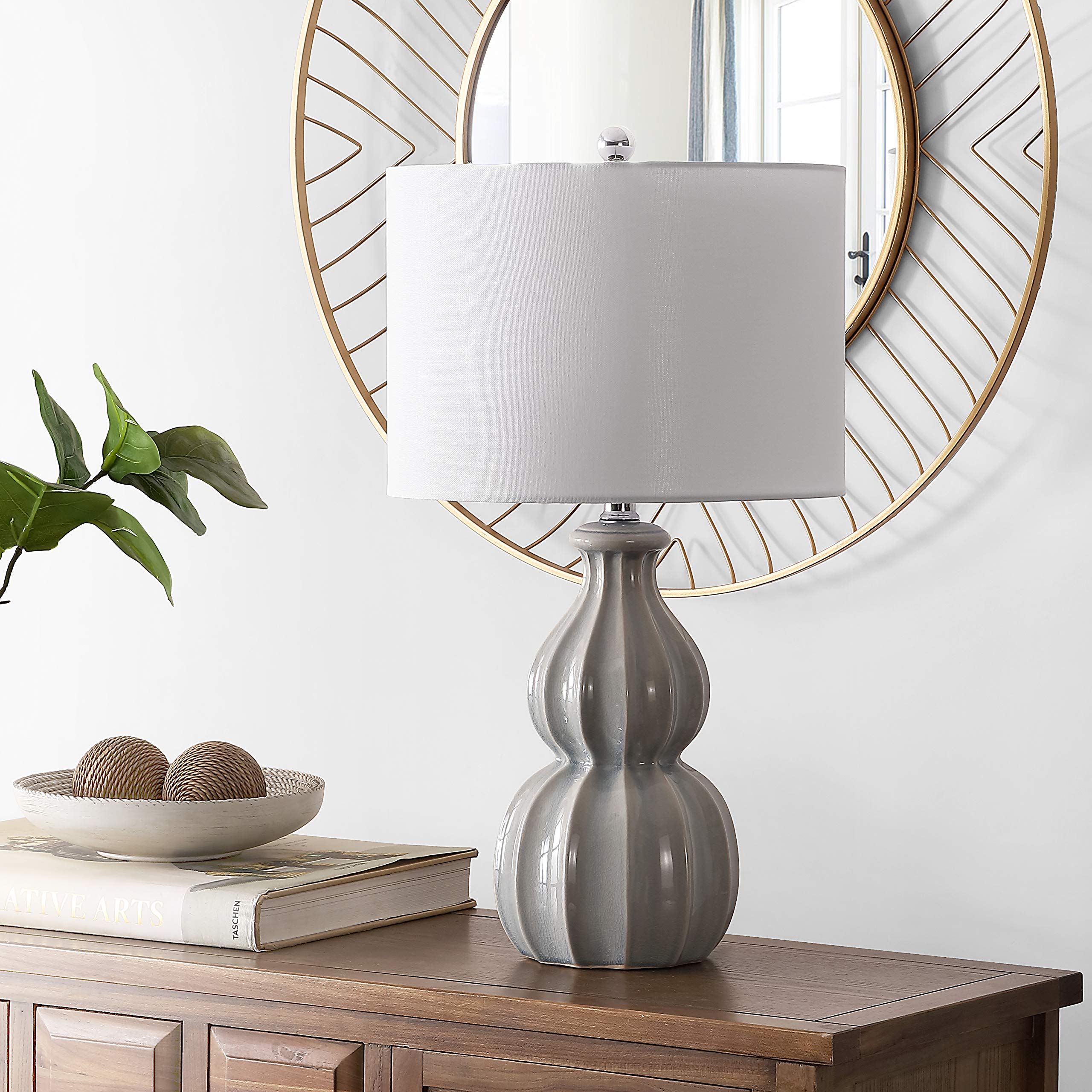 Safavieh Wade Grey Double Gourd Ceramic Table Lamp - 25
