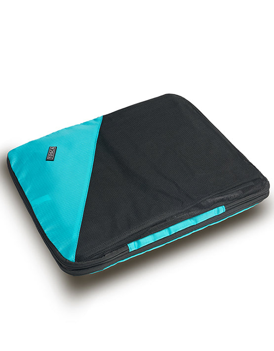 TOSCA TCA063 M 2PK Compression Cube Medium Teal - Space Saving Travel Organizer for Clothes & Accessories - Perfect for Suitcases, Backpacks & Camping Trips