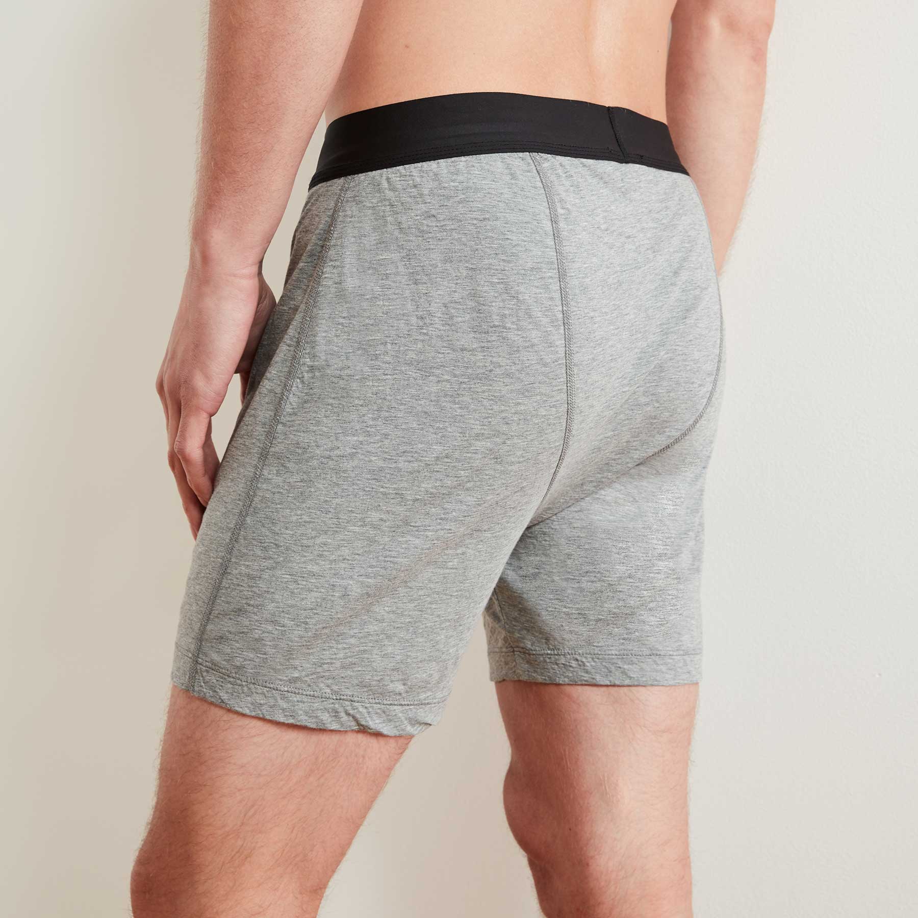 Luxe Lotus Relaxed Fit Boxer Shorts for Men - Soft Breathable Cotton Underwear - Comfortable Lounge & Sleepwear - Heather Grey