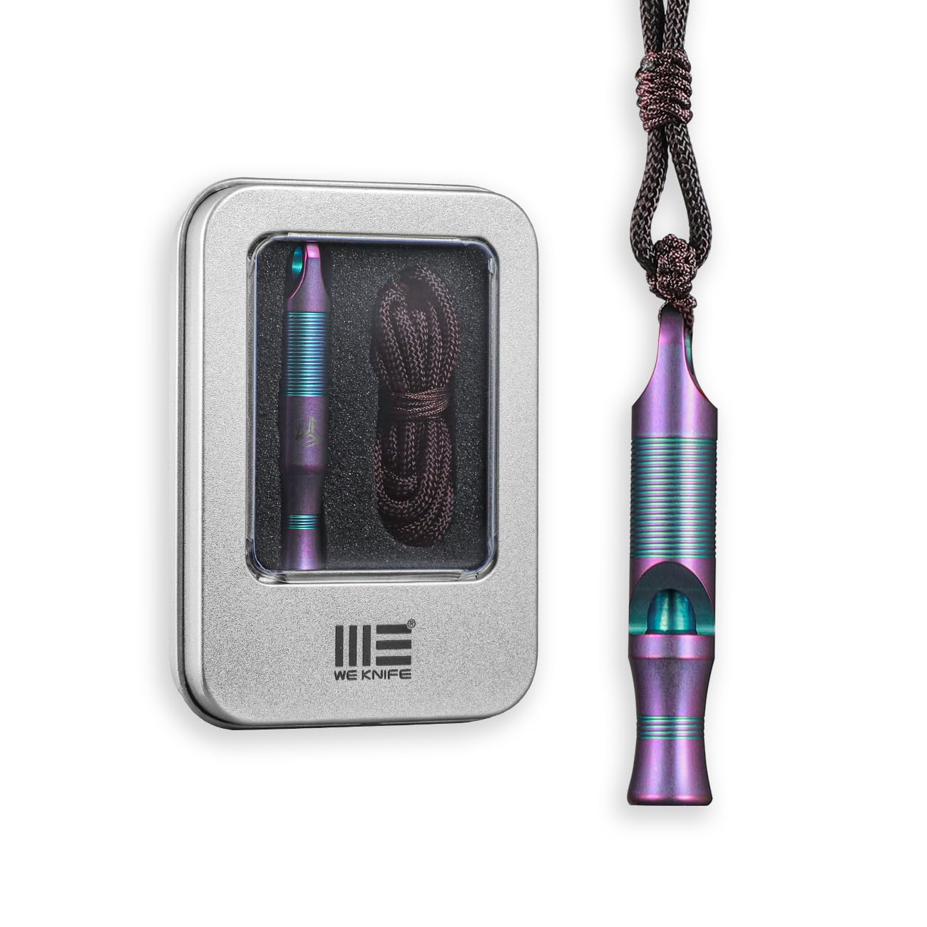 Titanium Emergency Survival Whistle - Ultra Loud Safety Whistle for Outdoor Adventures, Kayaking, Boating & Fishing | Perfect for Life Vests, Jackets, Camping, Hiking & Hunting | Durable with Paracord Lanyard