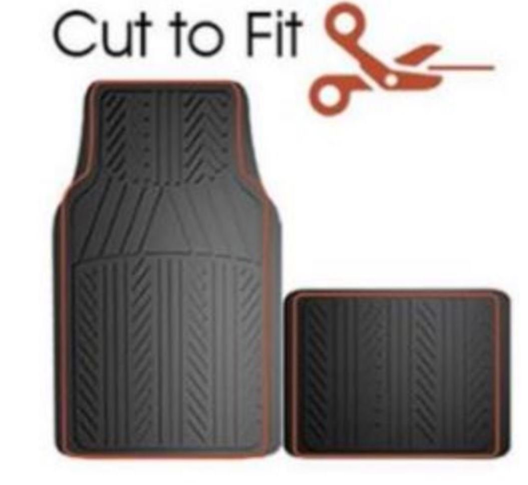 Armor All 78912 4-Piece Durable Grey Rubber Floor Mats - Perfect for Cars, Trucks, and SUVs