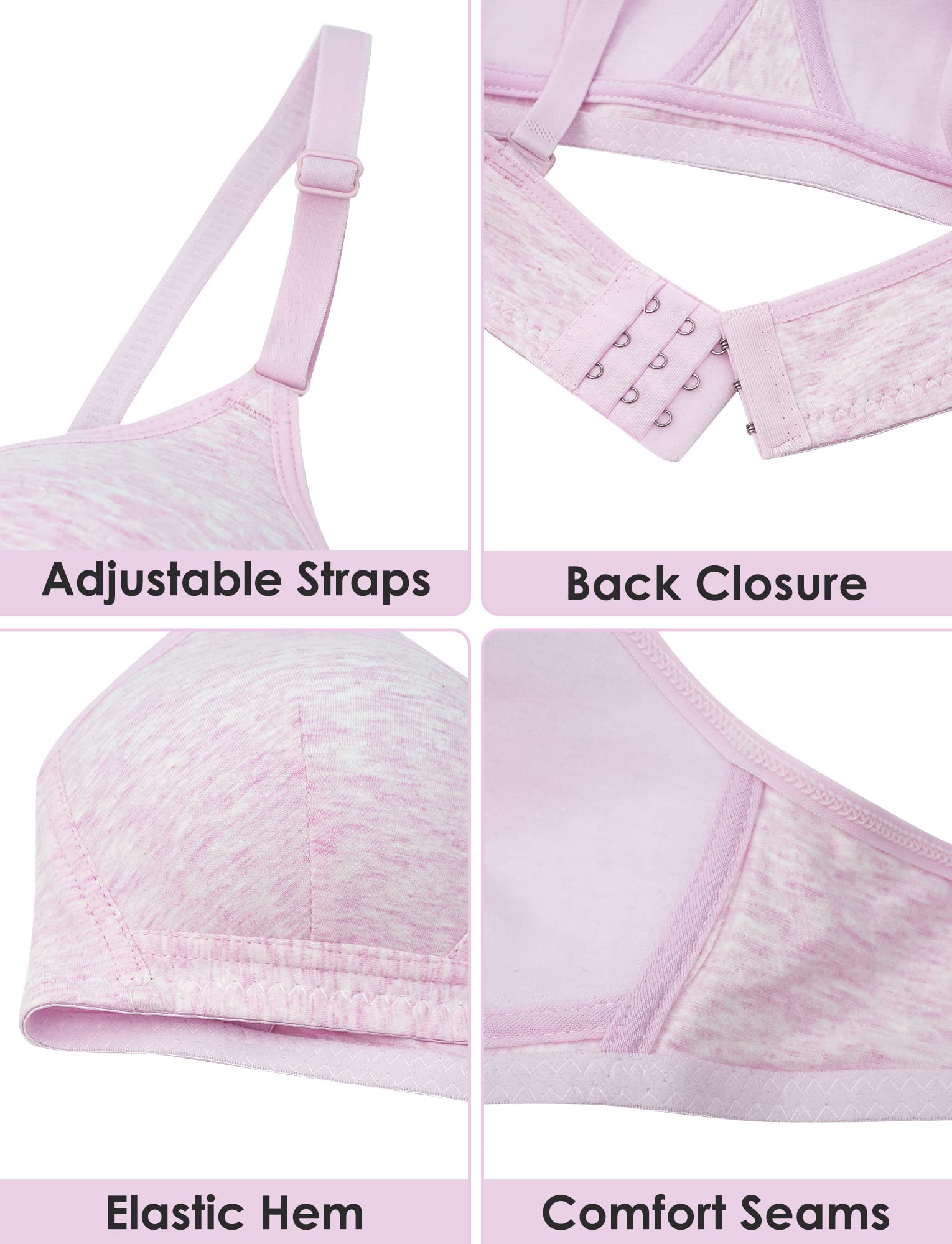 Happy Cherry Girls Adjustable Sports Bra - Lightly Padded Training Bra for Teens & Big Kids - Perfect for Dance & Gym
