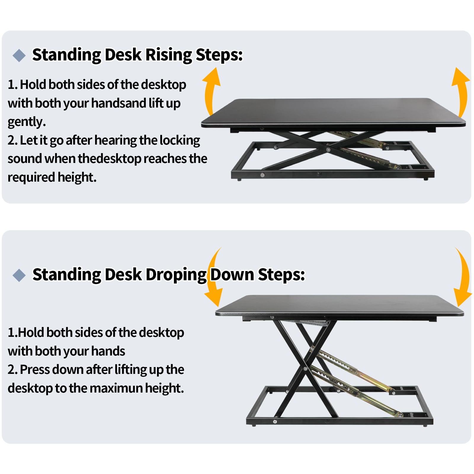 32in Height Adjustable Standing Desk Converter - Sit Stand Workstation for Home Office, Fully Assembled Monitor & Laptop Riser (Black) | Perfect for Ergonomic Work Setup, Video Conferencing and Dual Monitor Workspaces