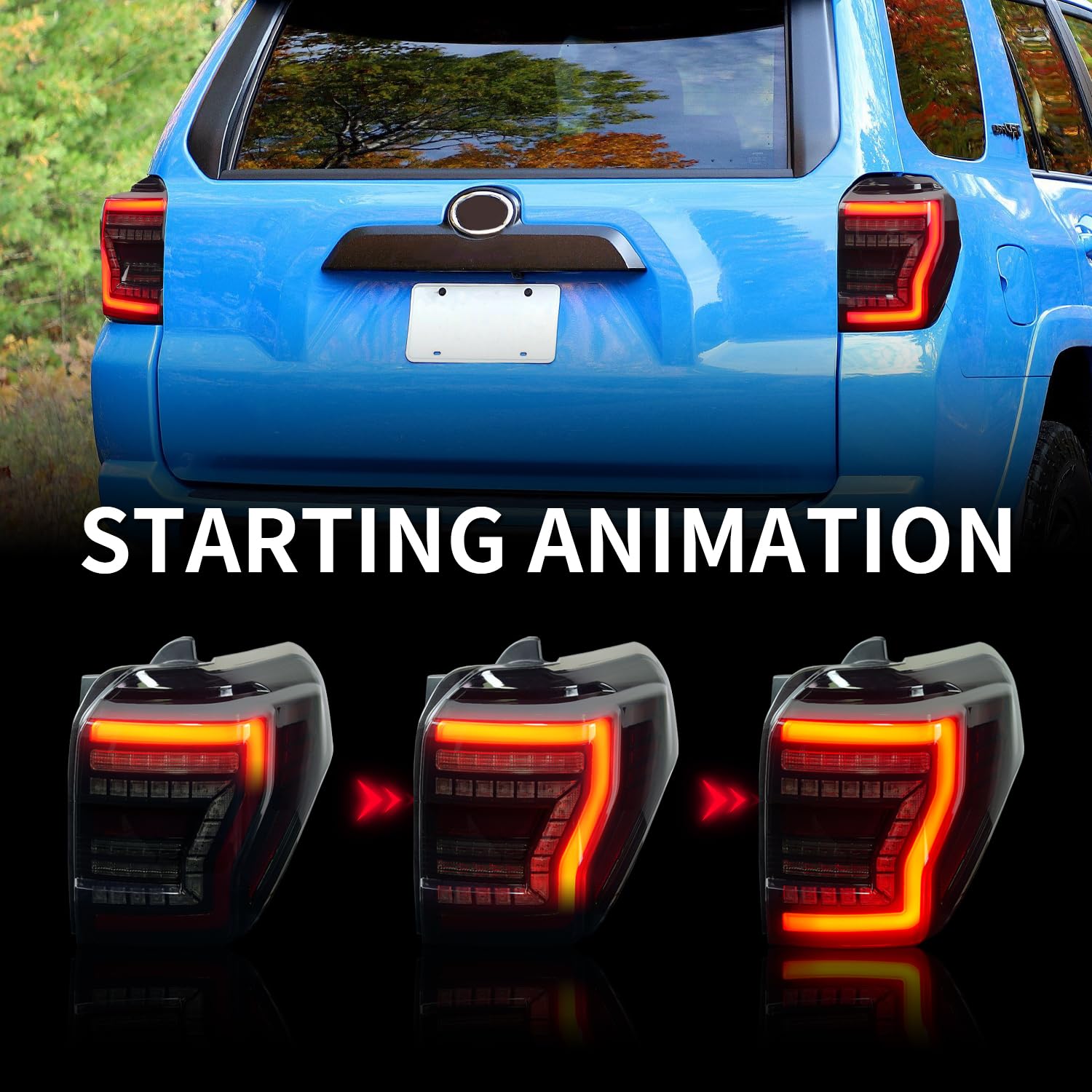 LED Tail Lights Assembly for 2014-2023 Toyota 4Runner TRD/Limited/Off-Road/SR5/Sport/Nightshade - Smoked Sequential Turn Signal & Startup Animation Brake Reverse Lights Replacement - Perfect for Off-Roading, Night Driving & Vehicle Customization