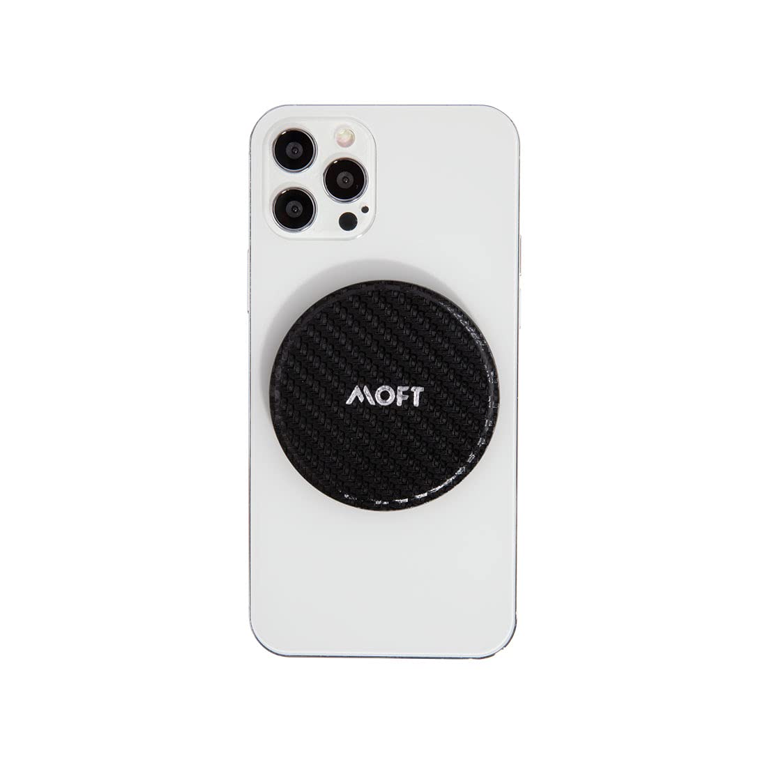 MOFT O Snap Phone Stand & Grip - MagSafe Compatible Car Mount Holder with Adjustable Viewing Angles | Universal for iPhone, Android & All Smartphones (Carbon Black) | Perfect for Driving, Watching Videos & Hands-Free Use