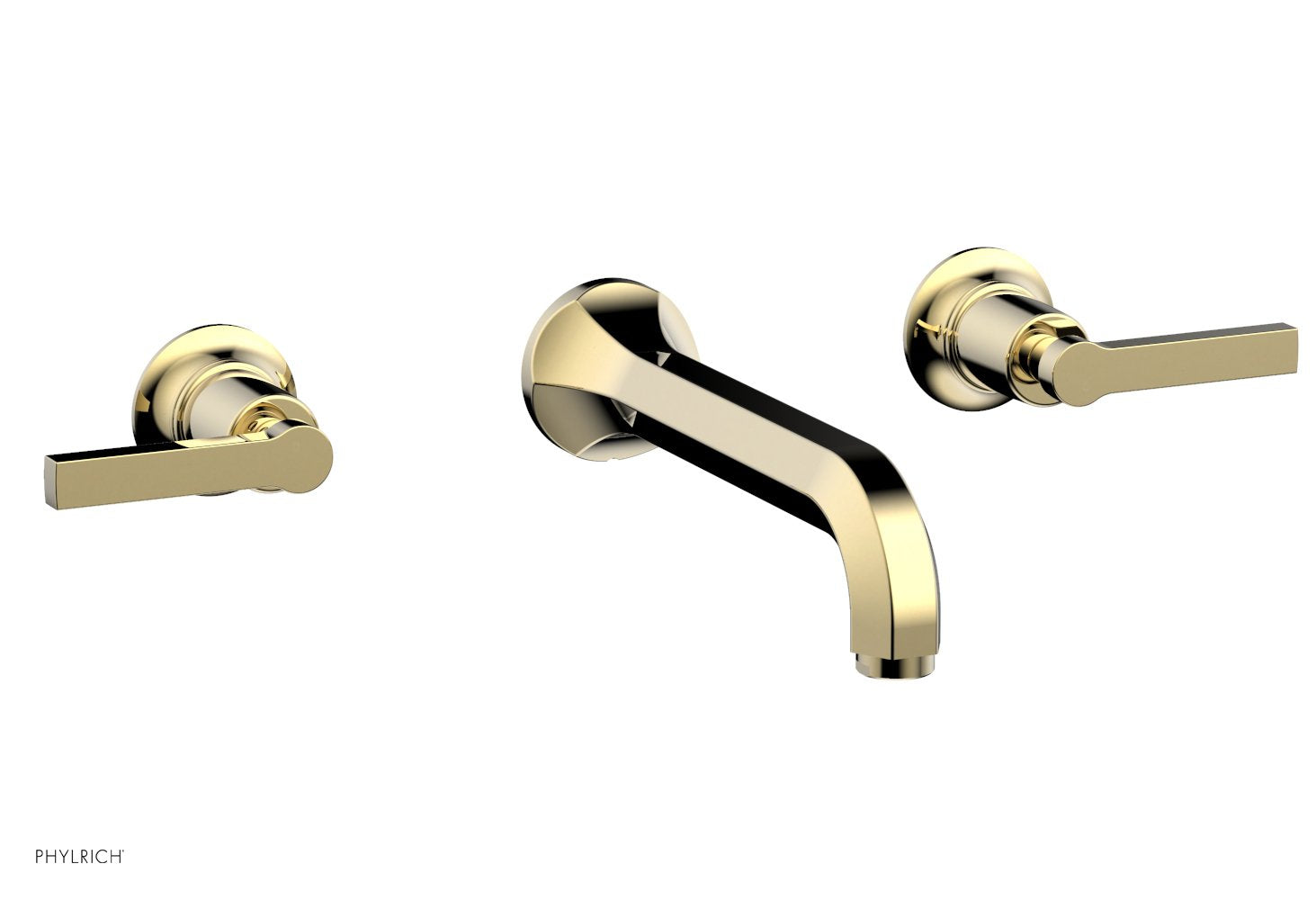 HEX MODERN Wall Mount Tub Faucet Set with Lever Handles - Model 501-57 - Perfect for Bathroom Renovation and Spa-Style Upgrades