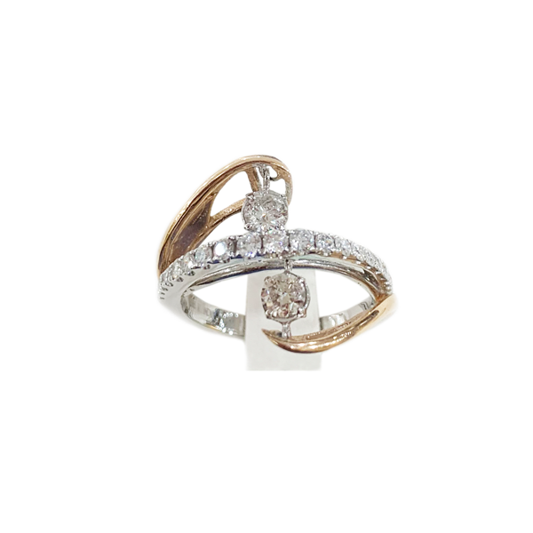 14K Rose Gold Dancing Diamond Ring for Women - Elegant Stackable Band for Engagement, Wedding, Anniversary & Everyday Wear
