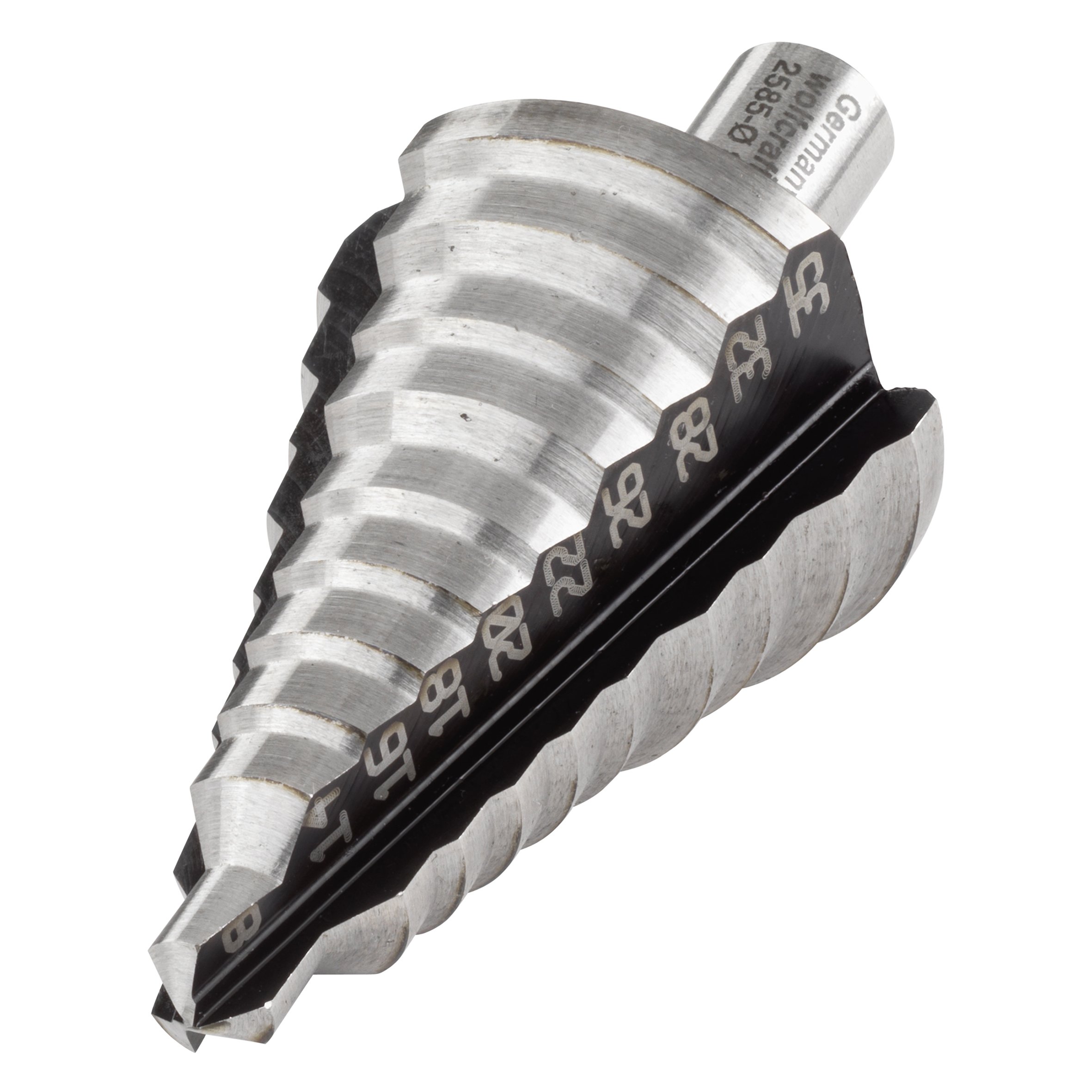 Wolfcraft 2585000 HSS Step Drill Bit Set - 3 Cutting Edges, 10mm Shaft, 8-35mm Diameter Range - Perfect for Metal, Wood & Plastic Drilling - Ideal for DIY Projects & Professional Use