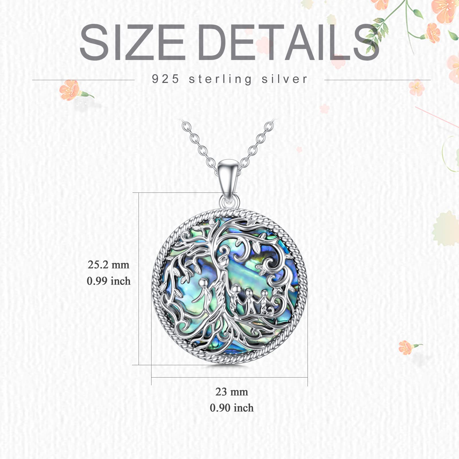 TOUPOP Sterling Silver Family Tree of Life Necklace - Mother Daughter Son Jewelry Gift Set for Birthday, Mothers Day (1-5 Pendants) | Perfect for Family Bonding & Special Occasions