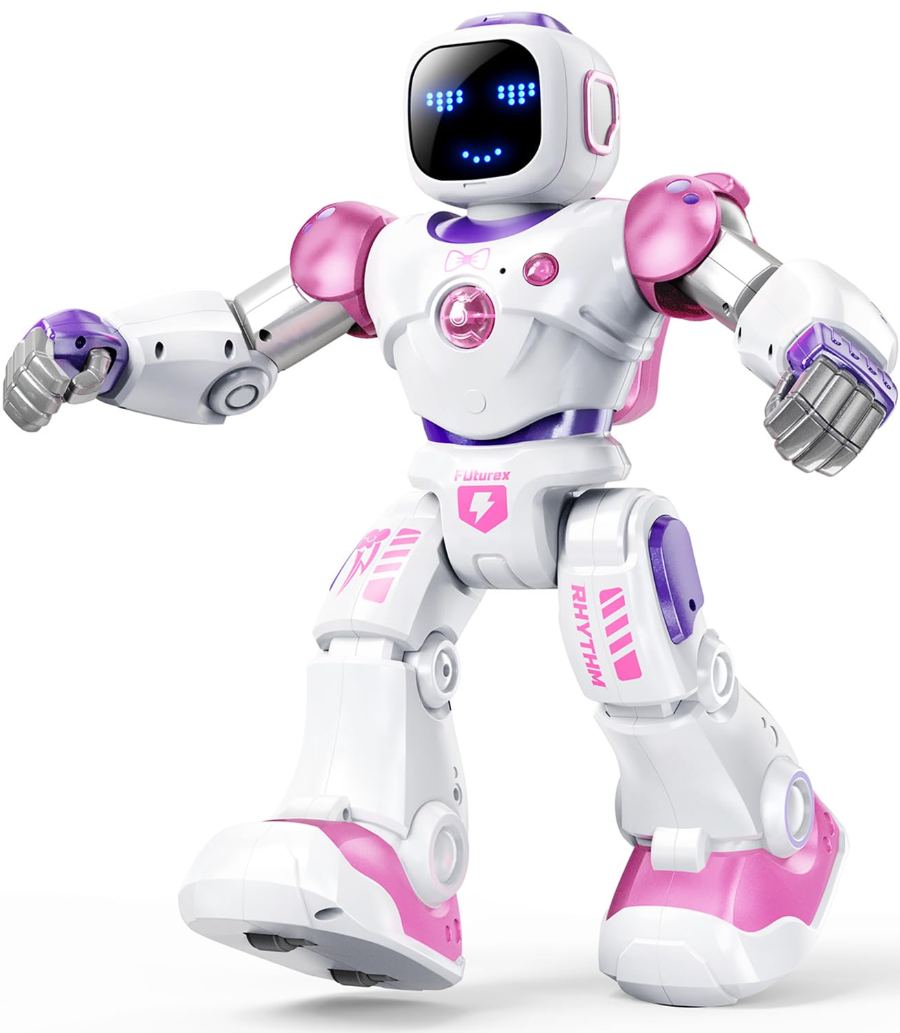 Ruko 1088 Smart STEM Programmable Robot Toy for Kids Ages 4-9 - Interactive RC Robot with Voice & App Control, Educational Gift for Boys & Girls (Pink) | STEM Learning, Birthday Gifts & Interactive Playtime