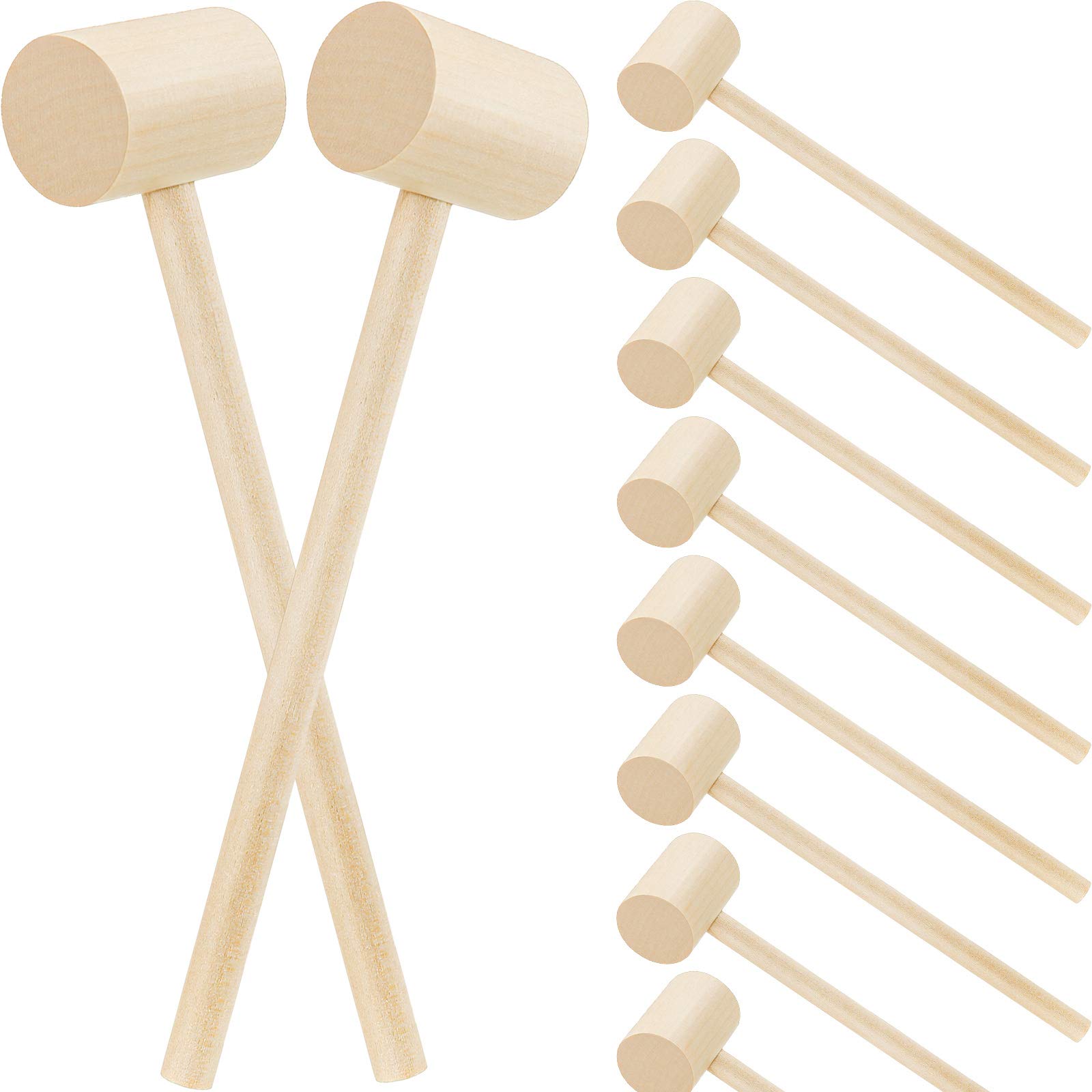 Premium Mini Wooden Hammer for Chocolate & Seafood - 10-Pack Hardwood Crab Lobster Mallets for Cracking Shellfish, Nuts & Breakable Chocolate Hearts - Ideal for Restaurants, Baking & DIY Candy Making