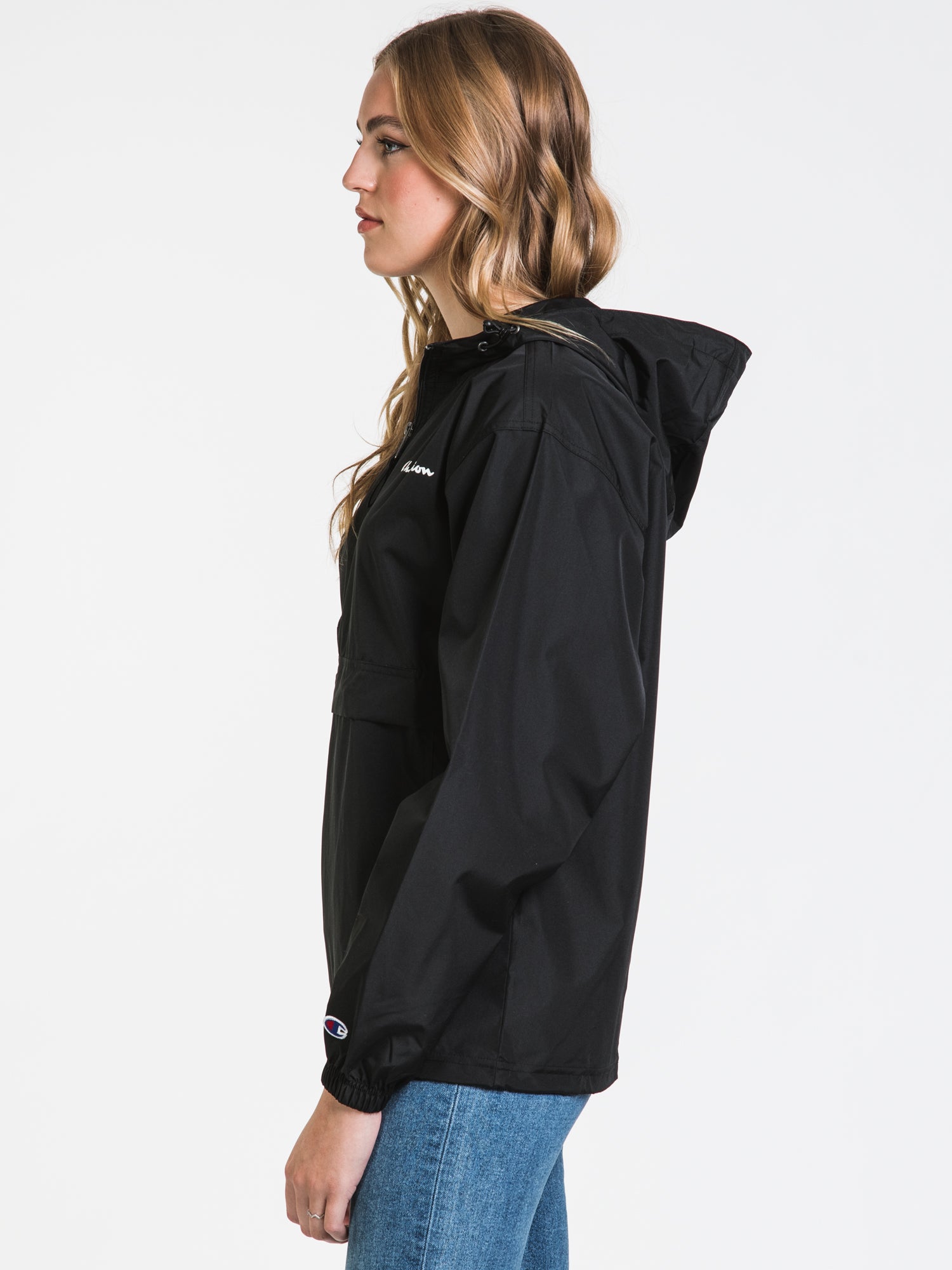 Champion Packable Script Jacket - Lightweight Solid Color Windbreaker for Men & Women | Perfect for Travel, Hiking & Outdoor Activities