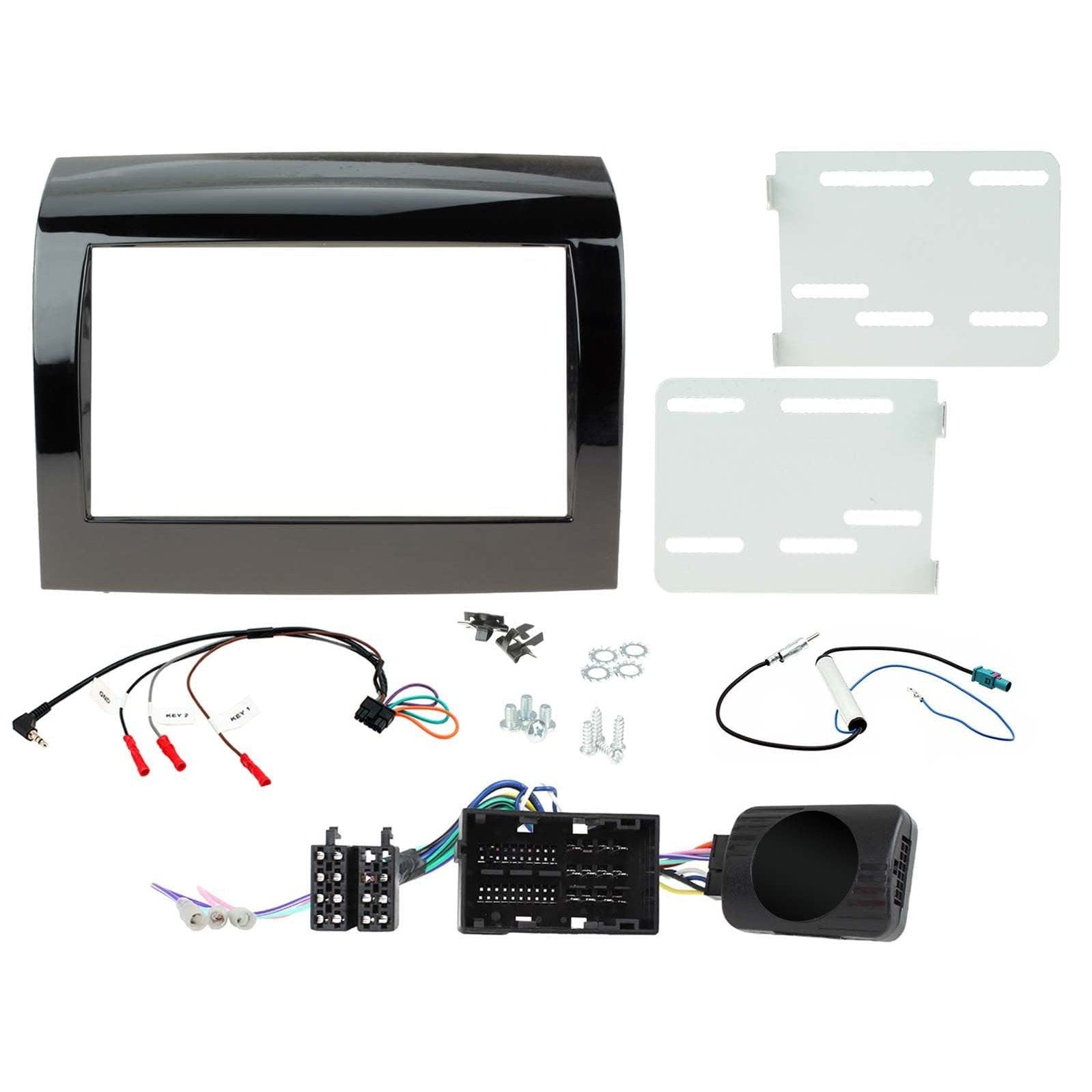 Fiat Ducato 2015-2021 Car Stereo Installation Kit - Double DIN Fascia Panel, Steering Wheel Control Adapter, Plug & Play Radio Upgrade for Seamless Installation | Perfect for Road Trips & Custom Audio Systems