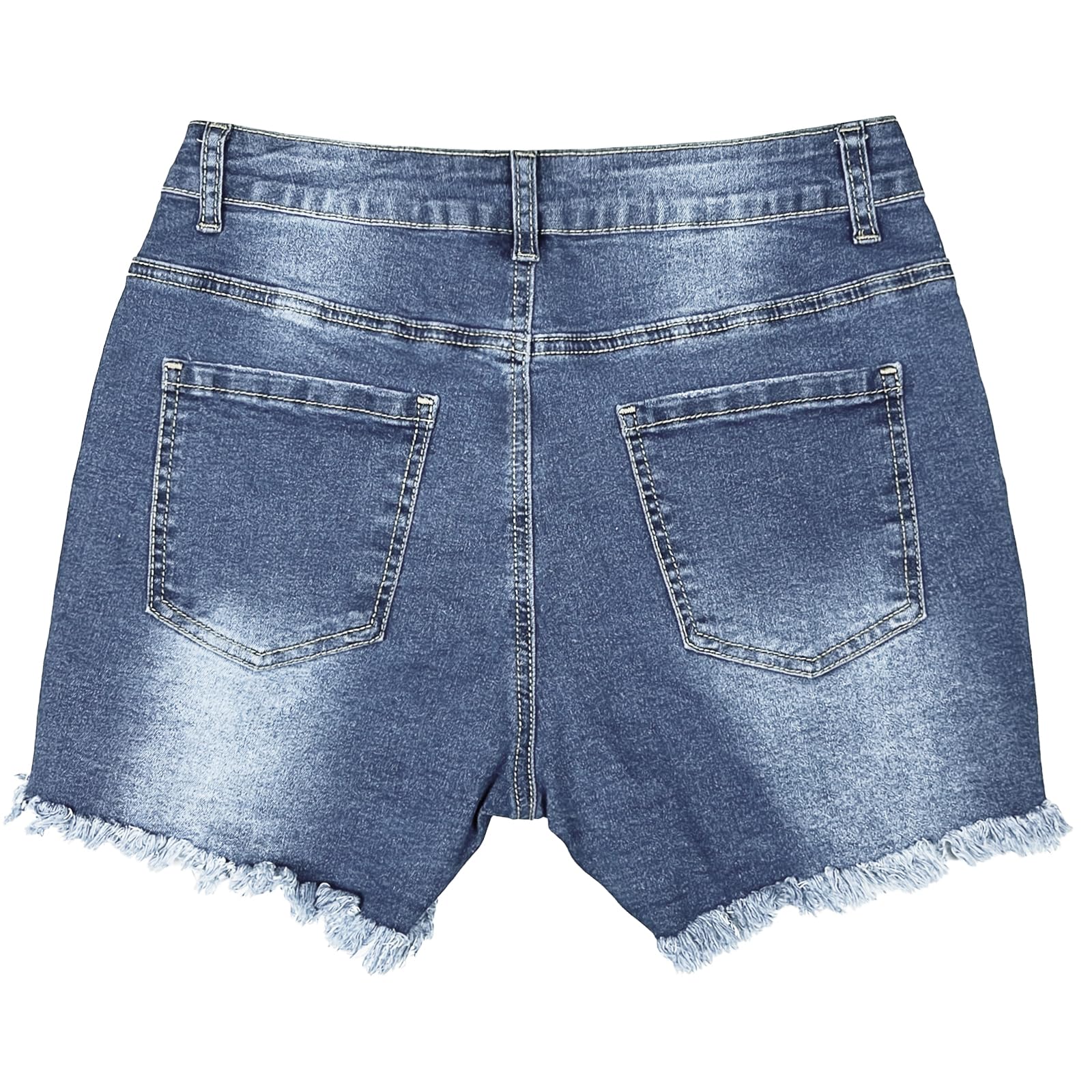 Women's High Waist Ripped Skinny Jeans - Stretch Destroyed Denim Pants & Plus Size Shorts | Trendy Casual Outfit for Streetwear, Dating & Night Out