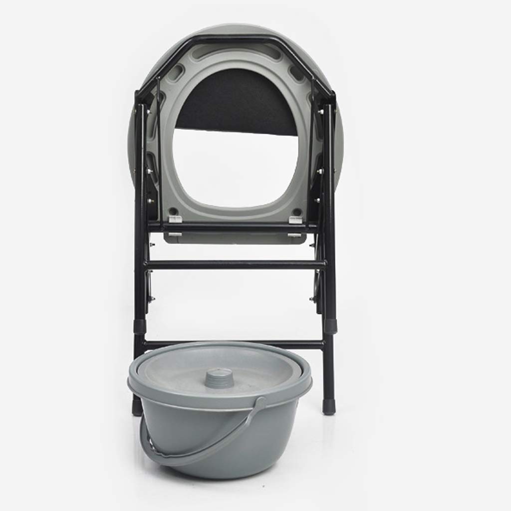 **Portable Folding Commode Chair with Arms & Backrest - Lightweight Toilet Seat for Elderly, Disabled & Pregnancy - Homecare Bathroom Support for Indoor & Outdoor Use**