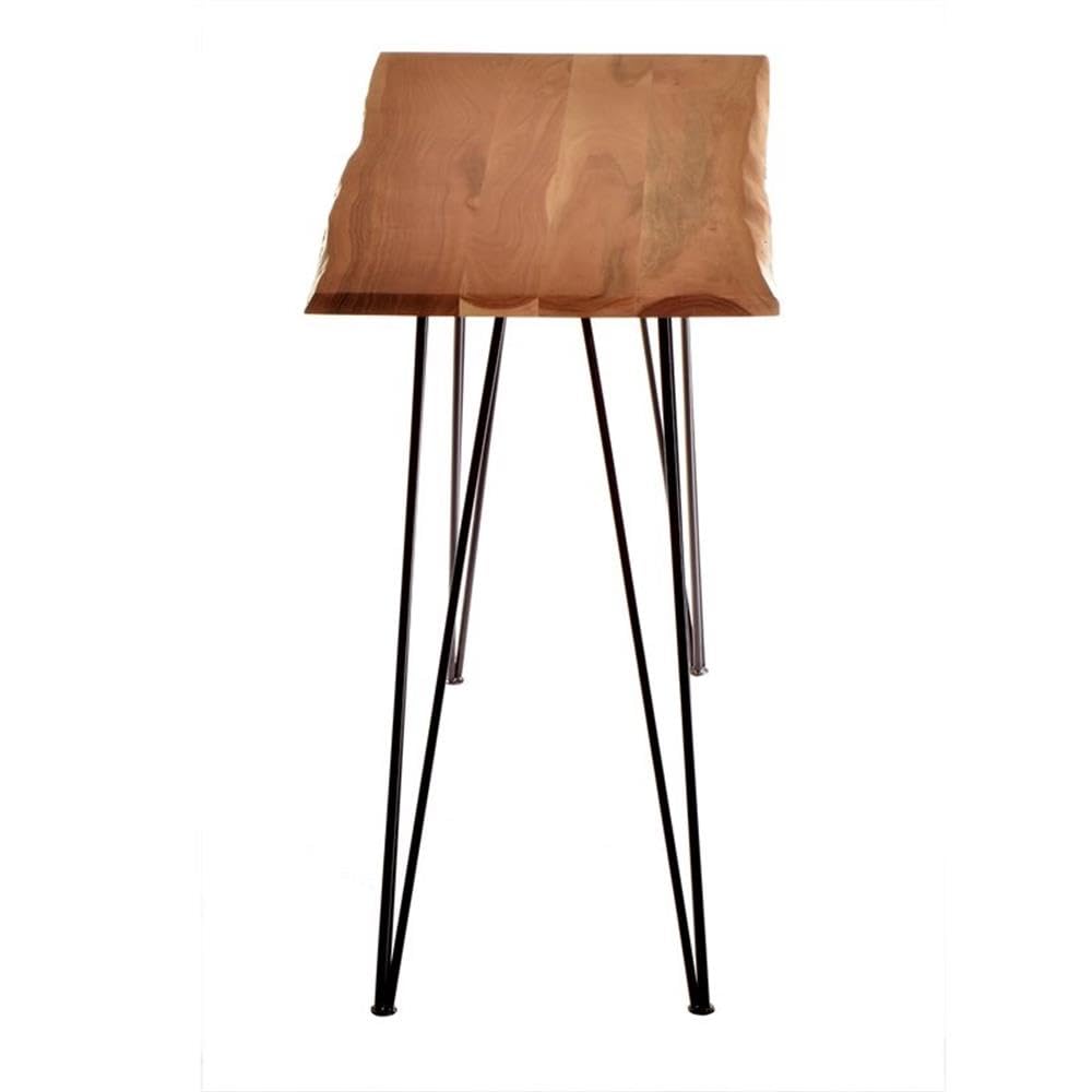 SETI Live Edge Wooden Console Table - Natural & Black Finish - Perfect for Entryway, Living Room, or Hallway Decor