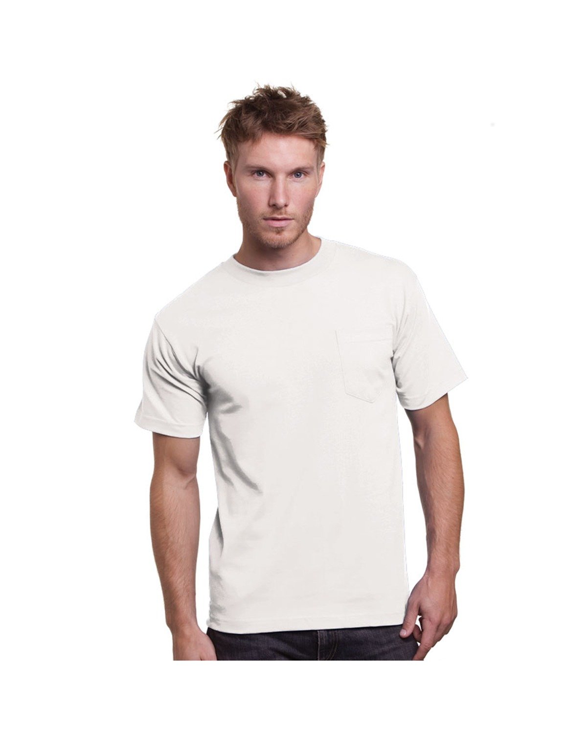 Bayside BA3015 Men's 6.1 oz. Cotton Pocket T-Shirt - Soft Comfort Fit Crew Neck Tee for Casual Wear, Work & Everyday Use