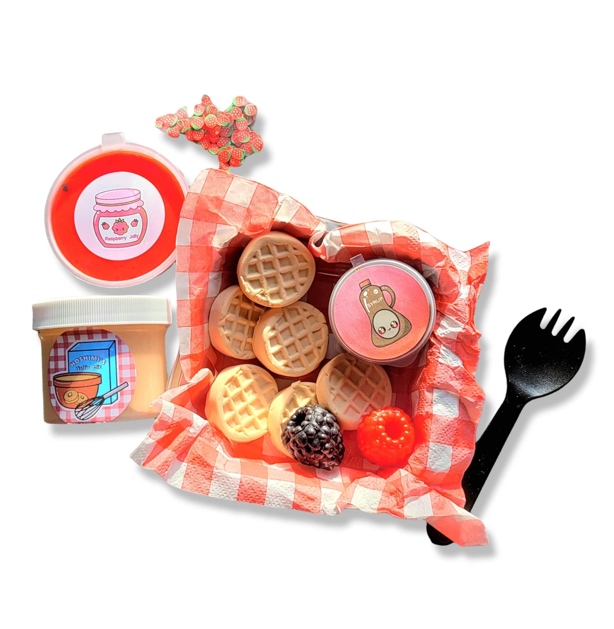 Hoshimis Mini Waffles Handmade Scented DIY Slime Kit for Kids - Creative Sensory Play, Stress Relief & Fun Party Activity - Hoshimi Slimes | Perfect for Birthday Gifts, Classroom Projects & Relaxation Time