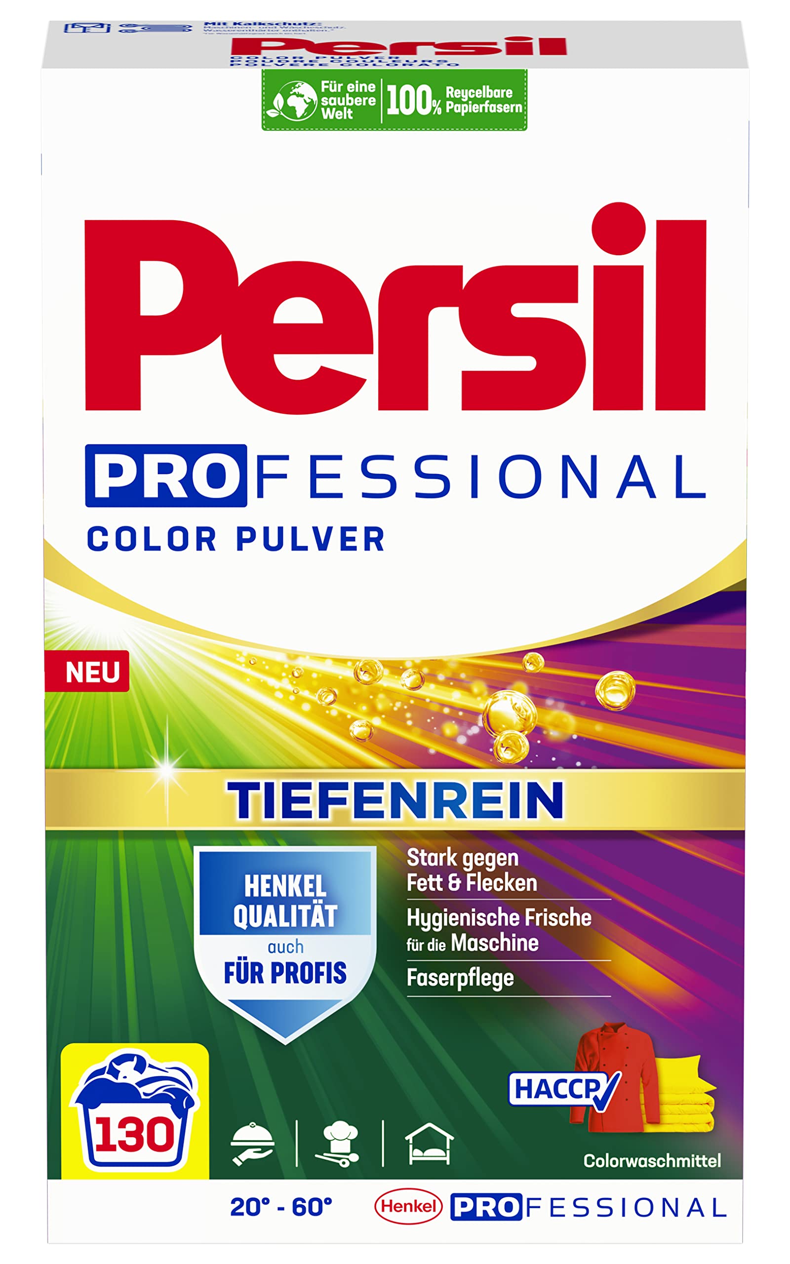 Persil Professional Color Detergent Powder (130 Loads | 17.2 lbs | 7.8 kg) - Best Laundry Detergent for Color Protection - Deep Clean & Long-Lasting Freshness for Washing Machines - Perfect for Families & Heavy-Duty Laundry