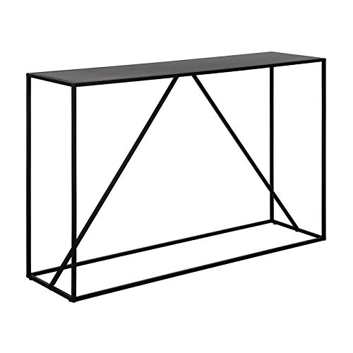 Farmhouse Black and Bronze Metal Console Table - Rustic Entryway Table for Hallway, Living Room & Dining Room Decor - Sturdy Metal Frame with Vintage Finish