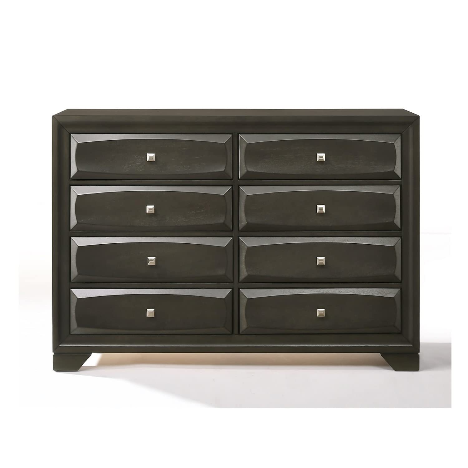 8-Drawer Wooden Dresser with Antique Gray Finish - Vintage Style Bedroom Storage Organizer for Clothes, Linens & Accessories | Perfect for Master Bedroom, Guest Room & Nursery