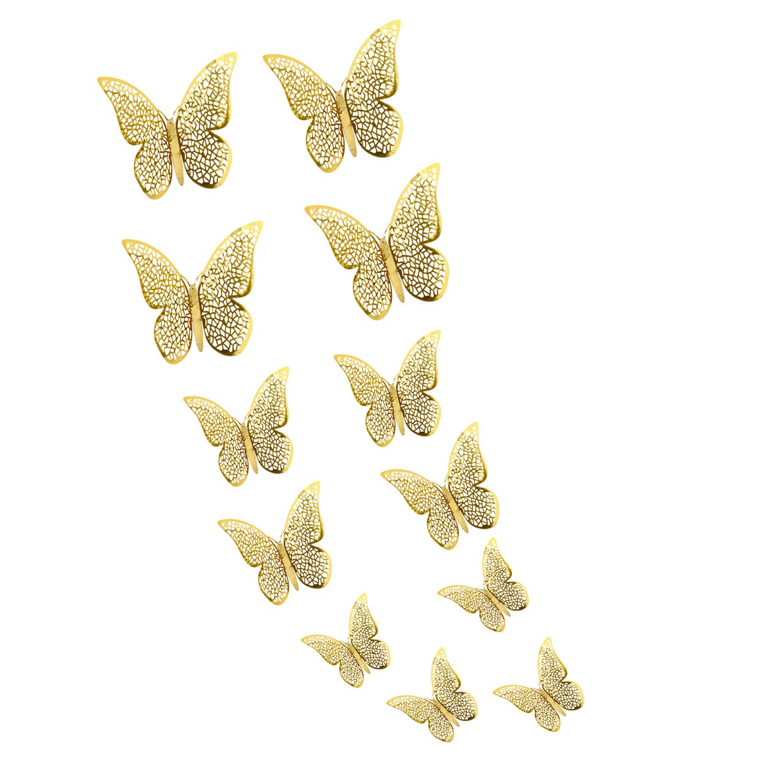 12pcs 3D Hollow Butterfly Wall Stickers - DIY Home Decor Art for Bedroom, Nursery, Wedding & Party Decoration - Self-Adhesive Cardboard Butterflies for Wall Art & Room Aesthetics