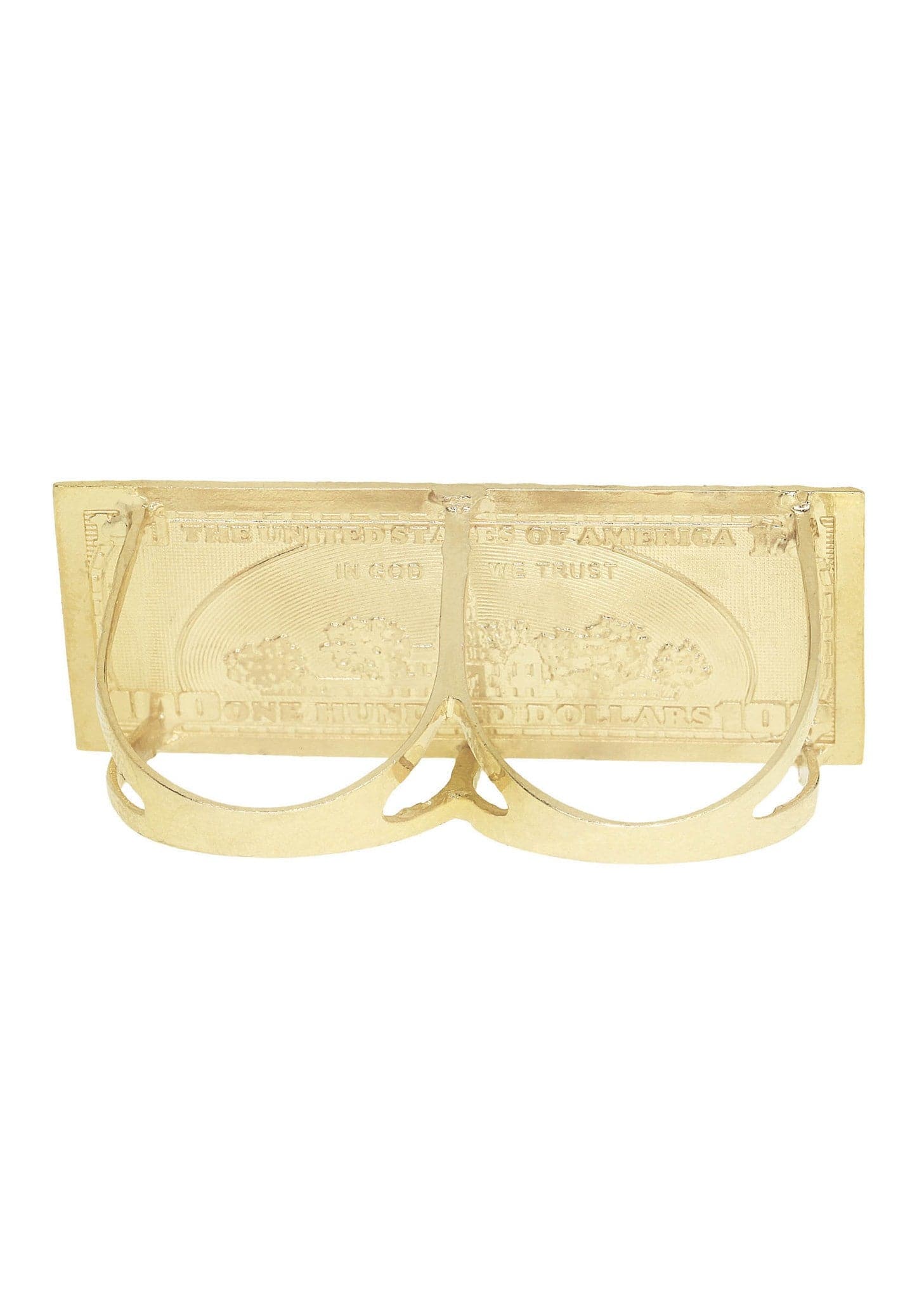 10K Gold $100 Dollar Bill Men's Ring | 6.9 Grams Heavy Weight | Perfect for Gifts, Hip Hop Jewelry & Money Themed Fashion Accessories