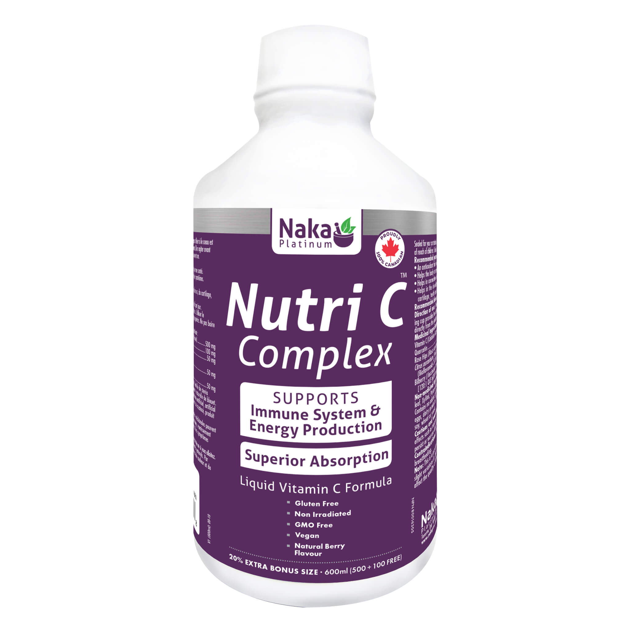 Nutri C Complex Vitamin C Supplement - Bonus Size 500mg (100ml) for Immune Support & Skin Health | Daily Wellness & Antioxidant Boost