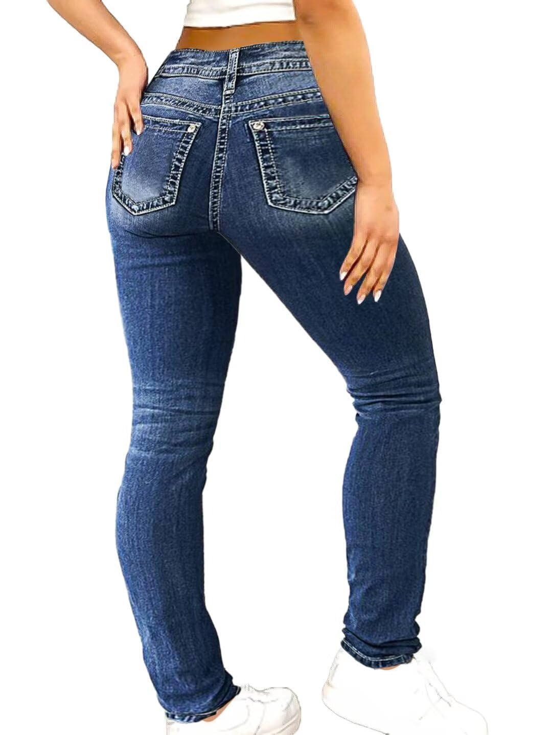 Flamingals Women's Bootcut Jeans - Tummy Control & Butt Lifting Stretchy Denim Pants, Mid Rise Skinny Leg for Comfort & Style | Perfect for Casual Wear, Office & Night Out
