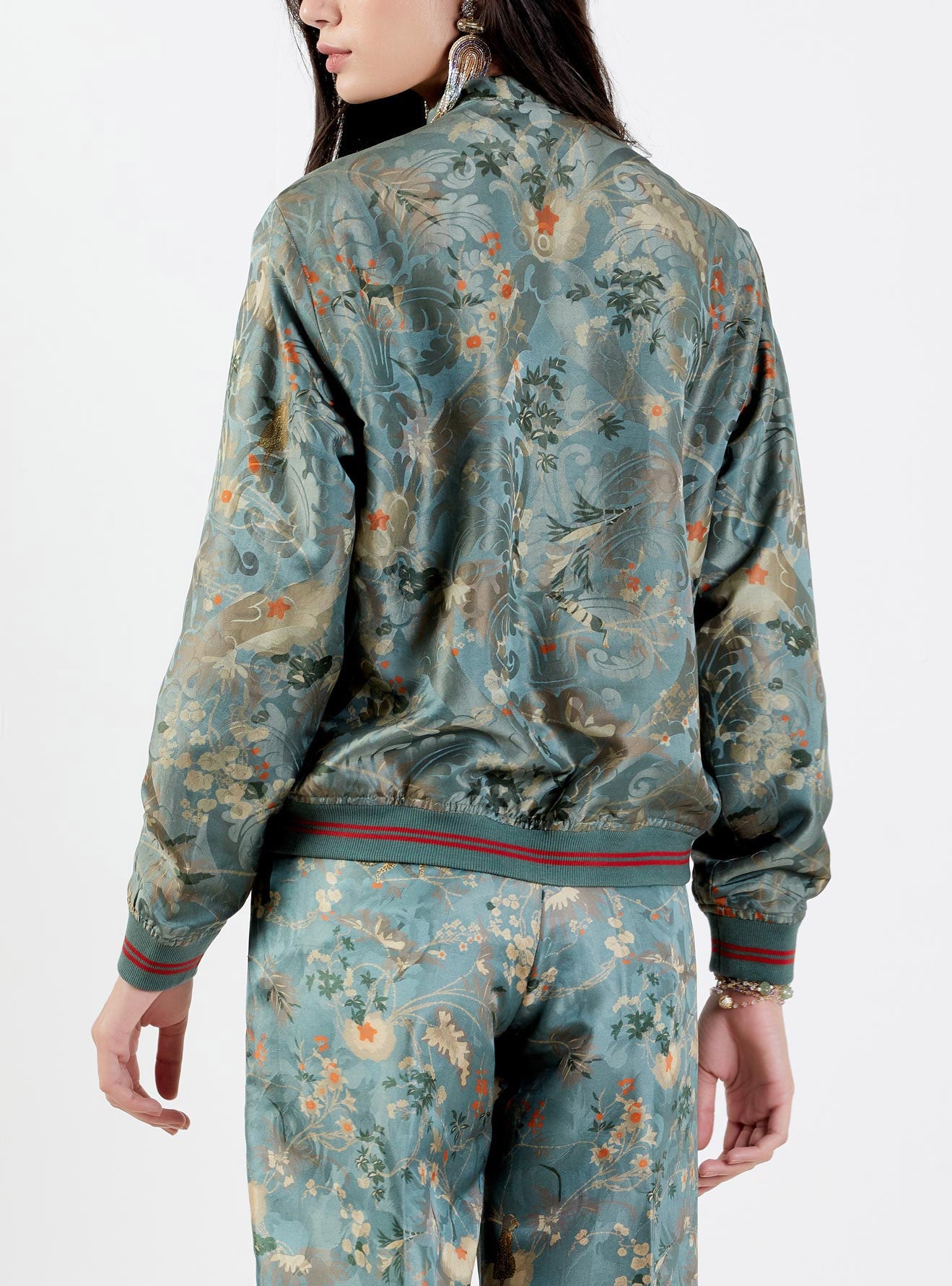 Janbaaz Men's Silk Damask Bomber Jacket - Lightweight Vintage Style Coat for Casual Wear & Night Out | Perfect for Fall & Winter Fashion