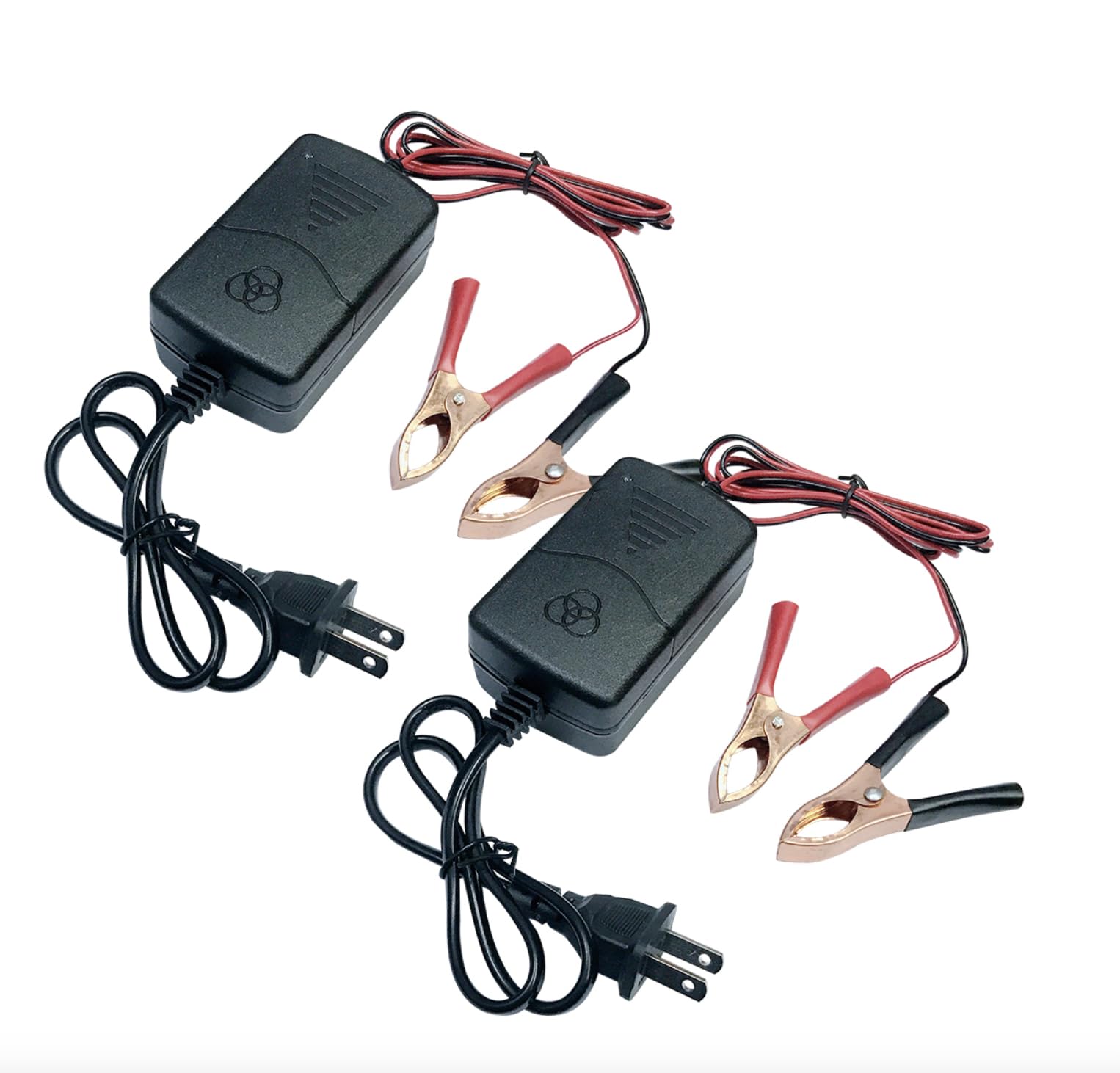 2-Pack 12V Smart Battery Charger & Maintainer with Short Circuit Protection, 3-Stage Charging for Motorcycle, ATV, Car, Truck, SUV, RV & Deep Cycle Batteries - Perfect for Winter Storage & Long-Term Battery Maintenance