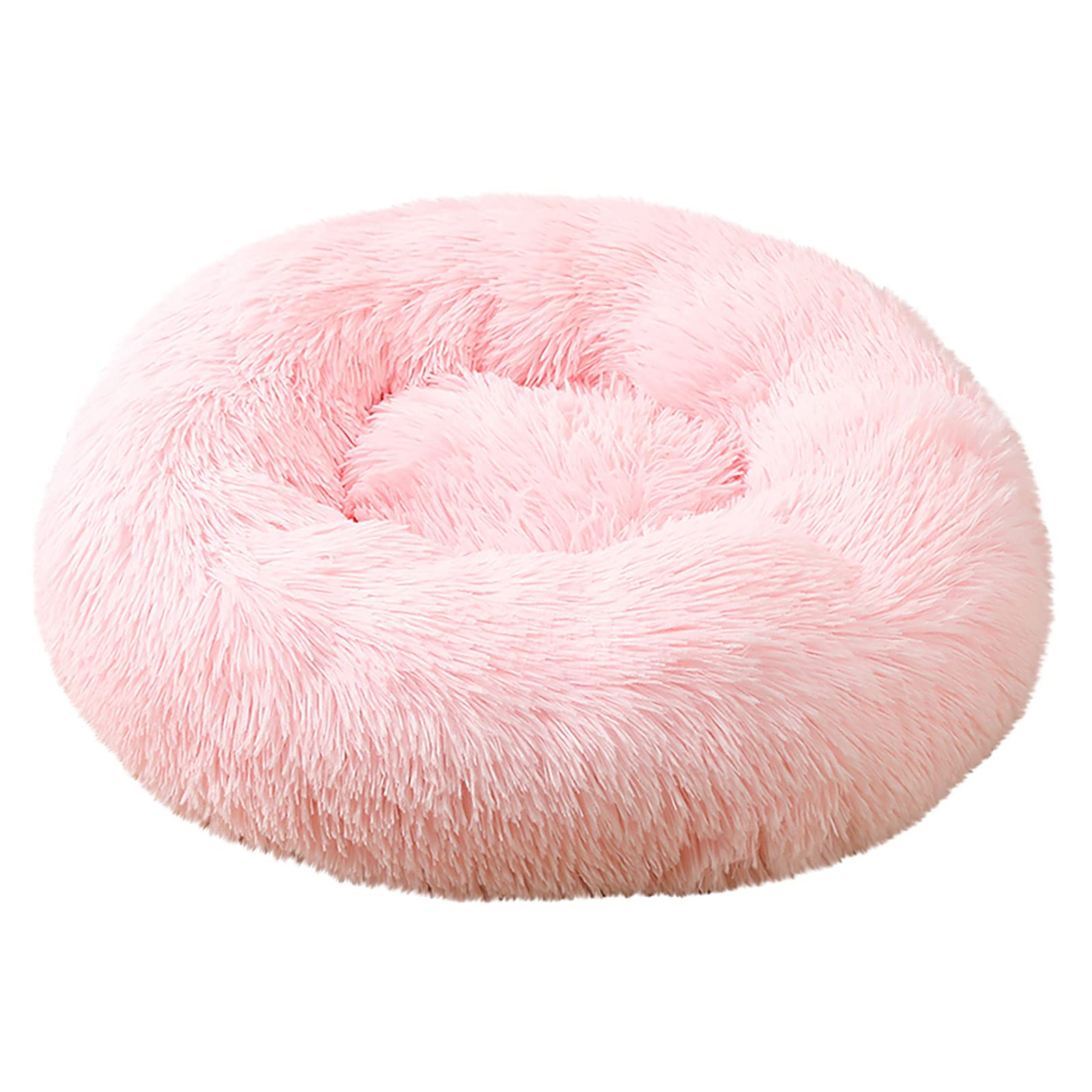 QJYINGYI Washable Donut Dog Bed - Plush Calming Pet Bed for Small, Medium & Large Dogs & Cats - Anti-Anxiety Soft Fuzzy Bed for Puppies & Kittens - Perfect for Crate, Travel & Home Comfort