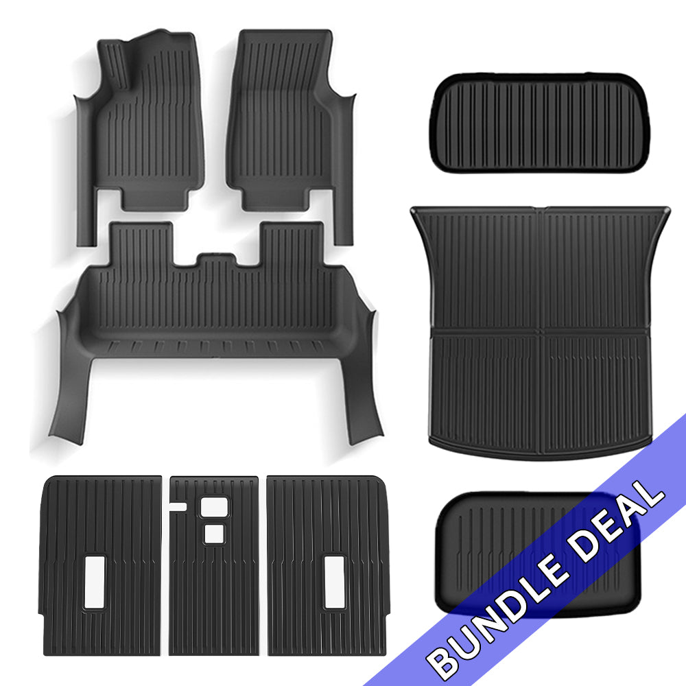 Premium 2025+ Tesla Model Y Juniper Floor Mats Full Set - 9-Piece All-Weather Protection (Front, Rear & Trunk) | Durable, Custom Fit & Easy Clean for Daily Commute & Family Road Trips