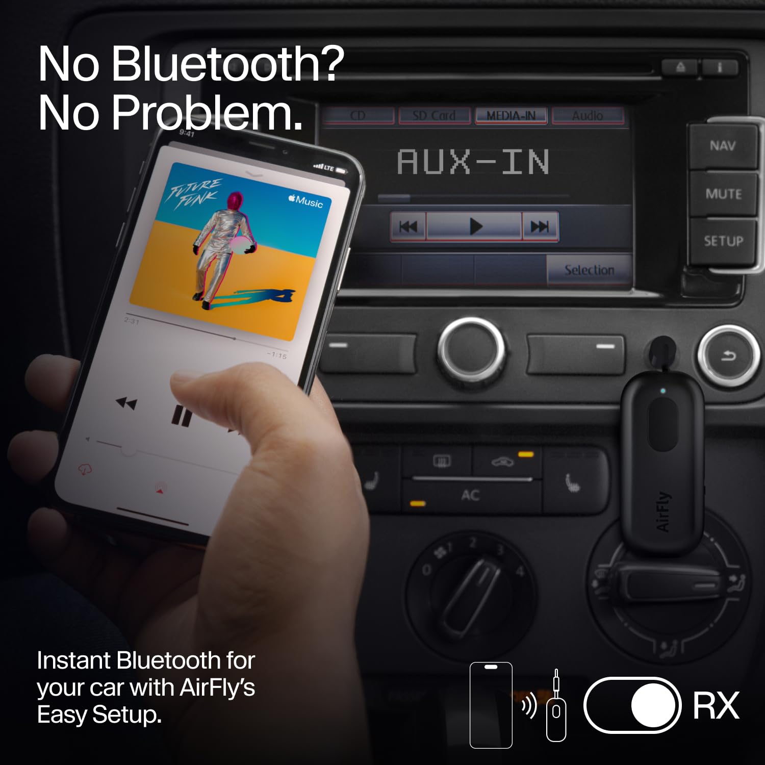 **Twelve South AirFly Pro Bluetooth 5.0 Wireless Audio Transmitter & Receiver – Dual Pairing for 2 AirPods or Wireless Headphones – Compatible with 3.5mm Audio Jack – Black – Perfect for Travel, Gym & In-Flight Entertainment**