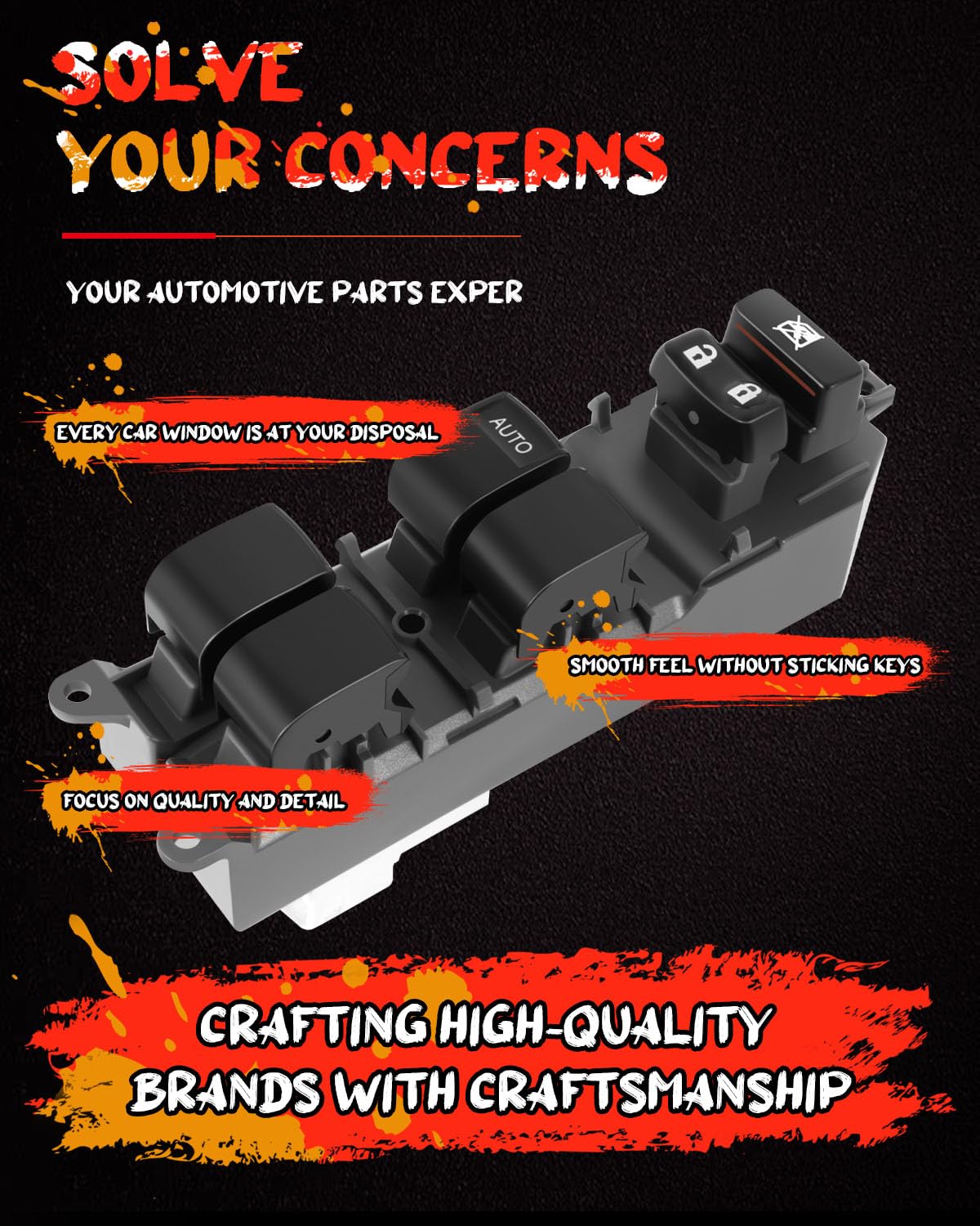 Power Window Switch Master Control Replacement for Toyota Camry 2007-2014 - Compatible with 84820-02190 - Driver Side Window Regulator Switch - Perfect for Car Window Repair & Maintenance