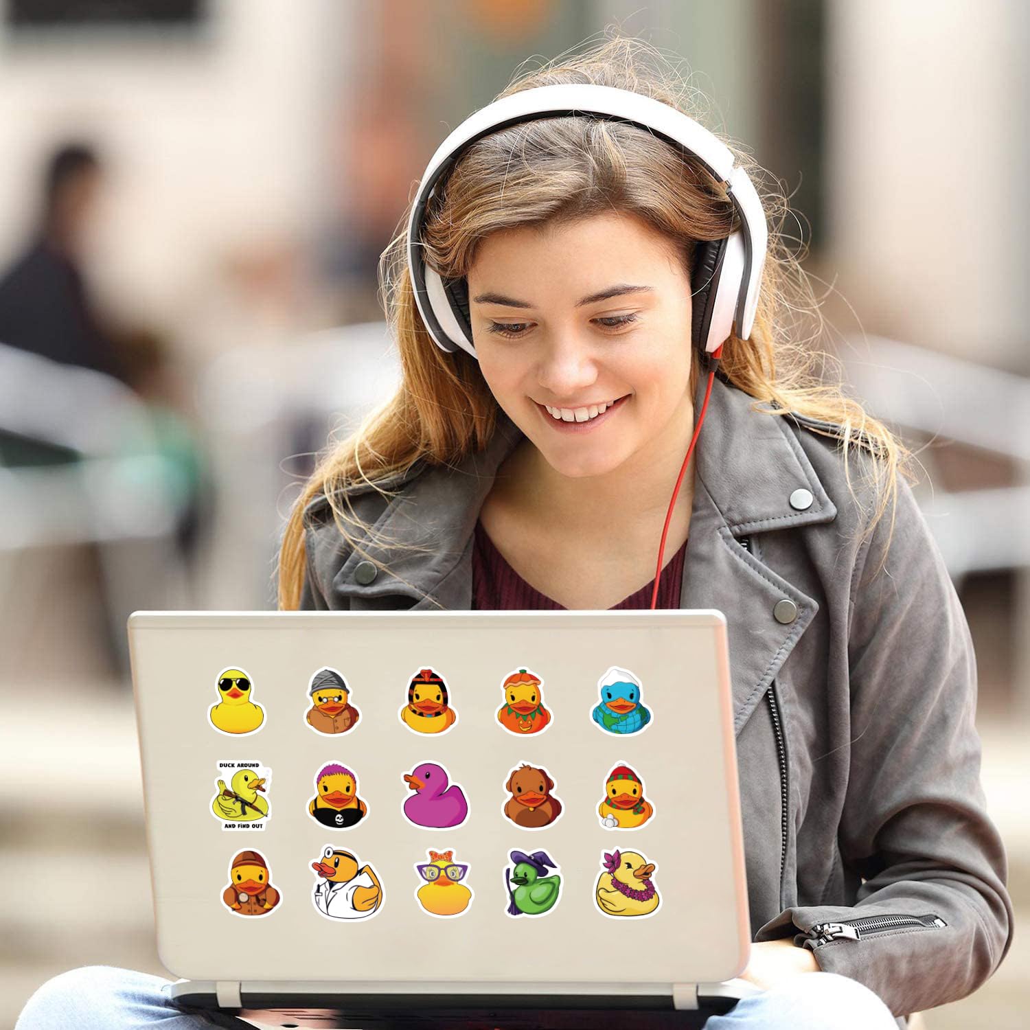 69Pcs Cute Rubber Duck Waterproof Stickers Pack - Kawaii Animal Vinyl Decals for Water Bottles, Laptops, Skateboards | Durable Adhesive for DIY Crafts, School Supplies, Kids Room Decor & Party Favors