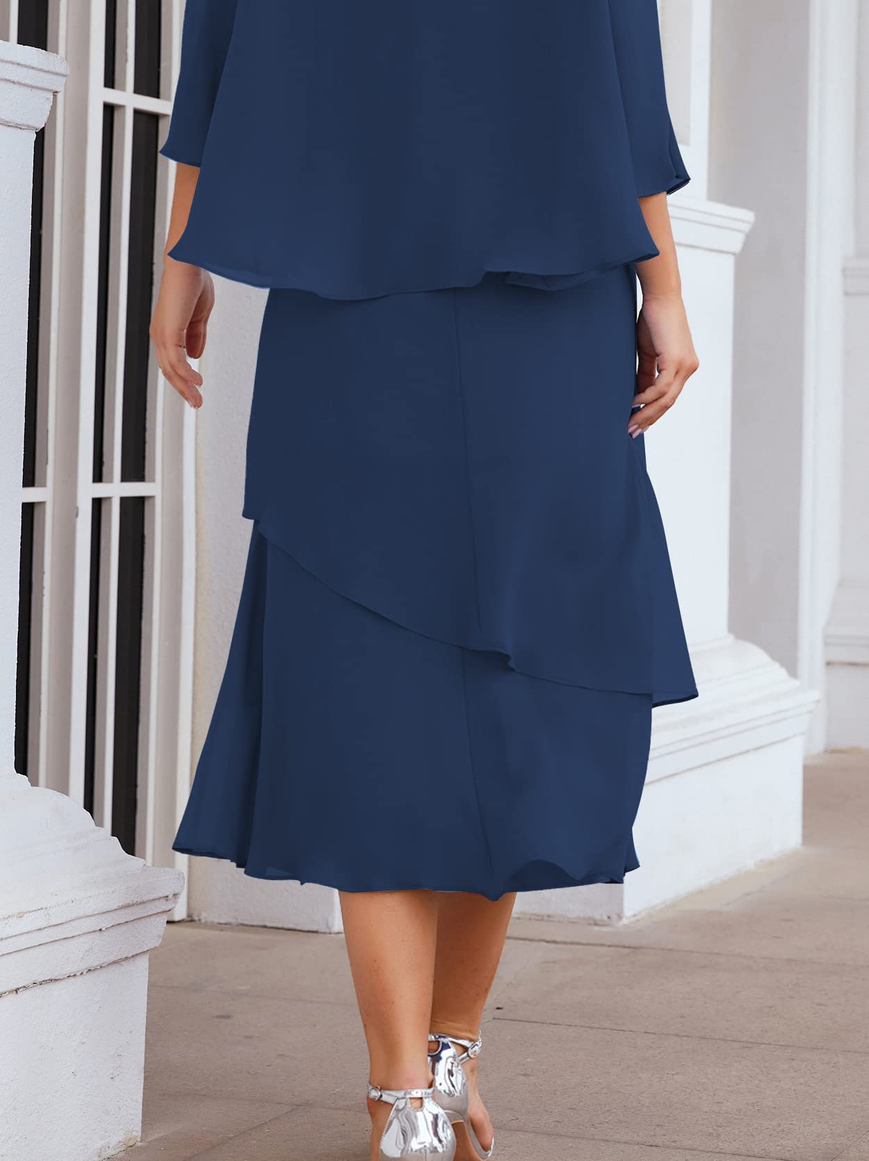 Elegant Navy Chiffon Mother of The Bride Dress Plus Size 6 - Formal Prom Gown for Women | Perfect for Weddings, Parties & Special Occasions