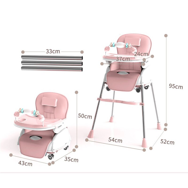 Best Baby High Chair with Removable Tray - Adjustable Height & Foldable for Easy Storage - Perfect for Feeding, Playtime & Learning at Home or Restaurant