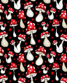 Red Mushroom Black