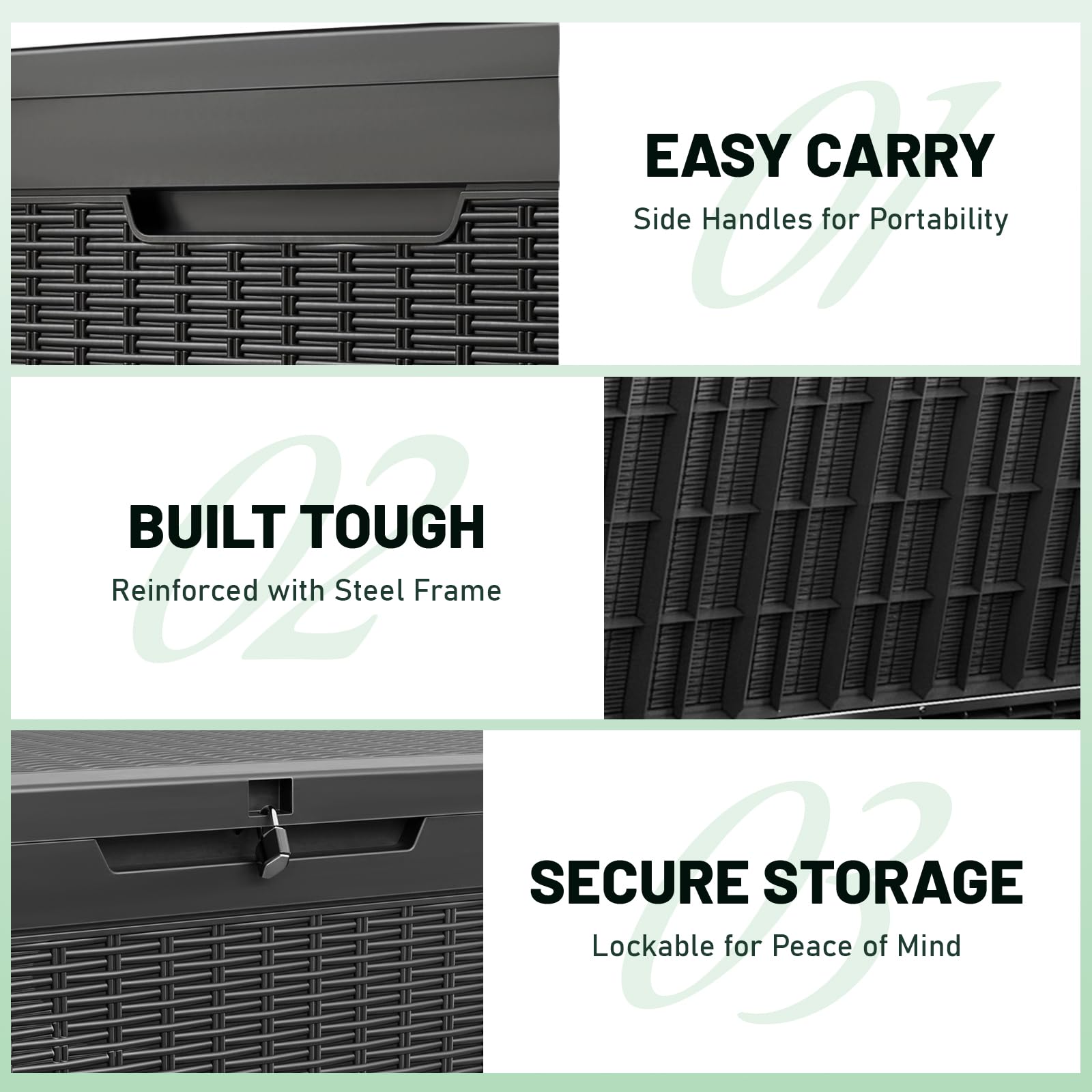 **XXXL 260 Gallon Large Waterproof Outdoor Storage Deck Box with Built-in Steel Beams – Heavy-Duty Resin Deck Box for Patio Furniture Cushions, Pool Supplies, Toys & Gardening Tools – Perfect for Backyard, Deck, and Poolside Storage**