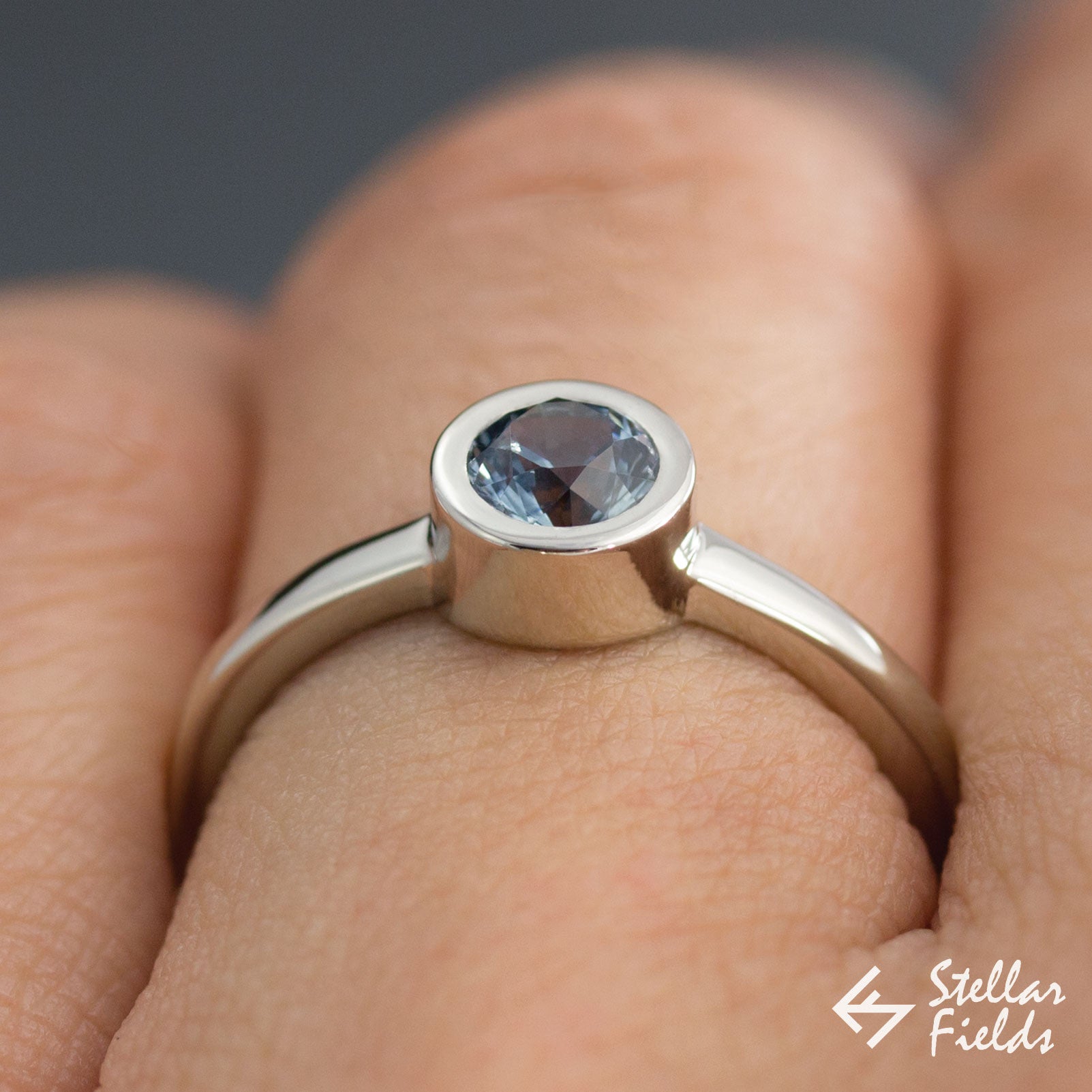 Blue Montana Sapphire Bezel Engagement Ring - 14K Gold Wedding Band for Women | Perfect Proposal, Anniversary & Bridal Jewelry Gift