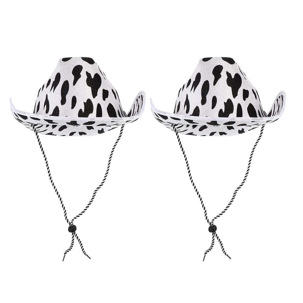 LUOZZY 2 Pack Cowboy Hats - Western Style Felt Hats for Costume Parties, Stage Performances & Themed Events - Assorted Colors (Perfect for Halloween, Cosplay, Rodeo Shows & Country Music Concerts)