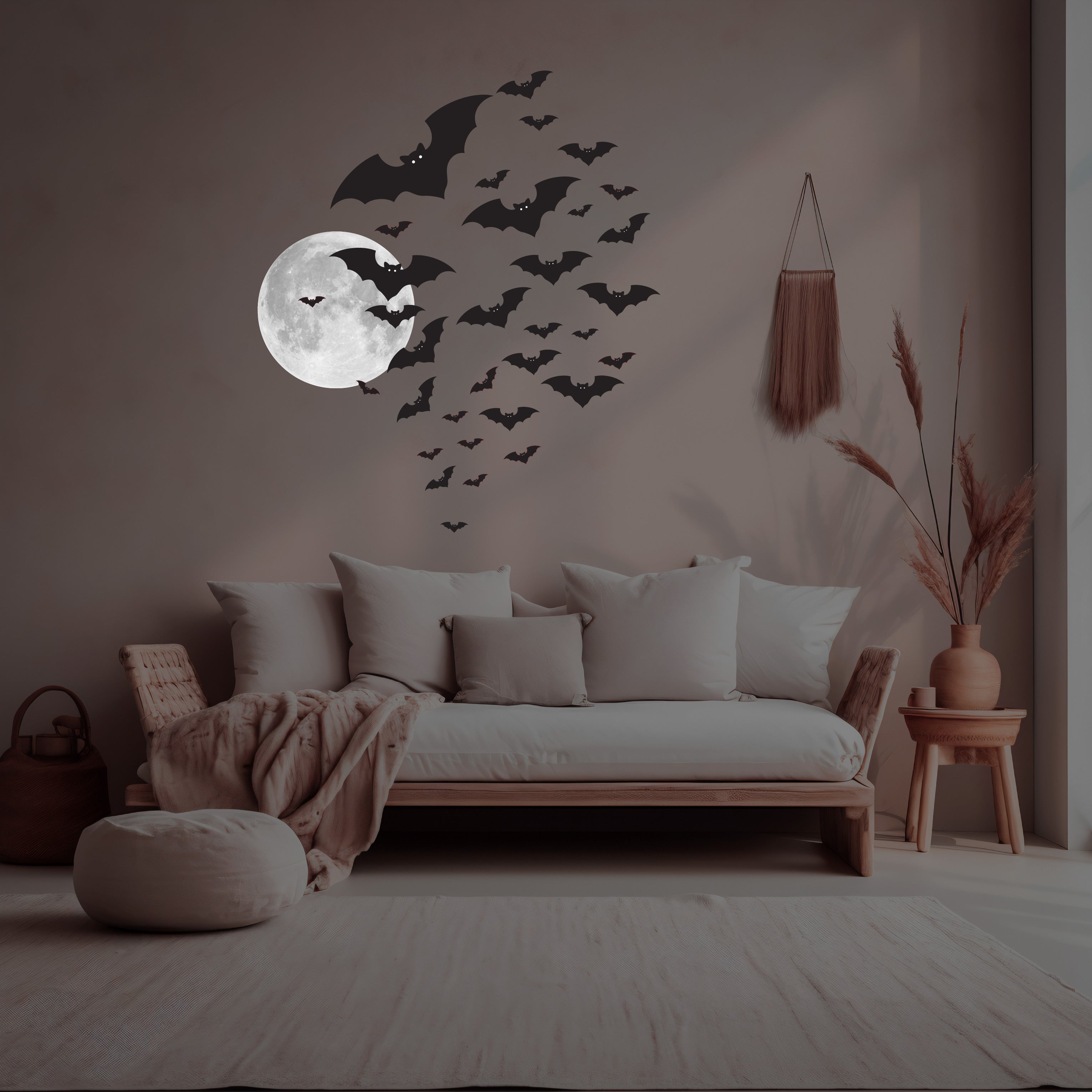 Silver or Gold Moon Wall Decal Sticker - Elegant Lunar Design for Home, Nursery, Bedroom & Office Decor - Easy to Apply & Remove