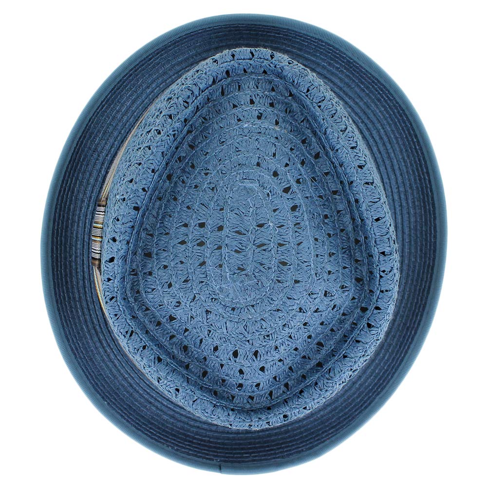Summer Straw Porkpie Hat for Men & Women - Blue, Tan, Black | Beach & Outdoor