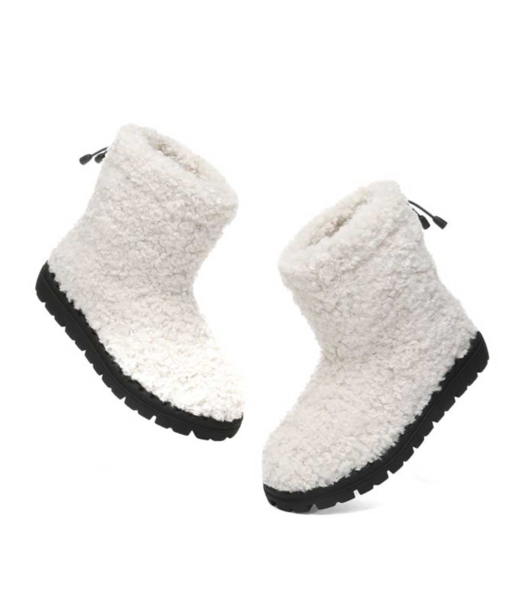 Women's Warm Plush Wool Winter Boots - Cozy Slip-On Snow Boots for Women, Perfect for Cold Weather, Snow Days & Indoor Comfort